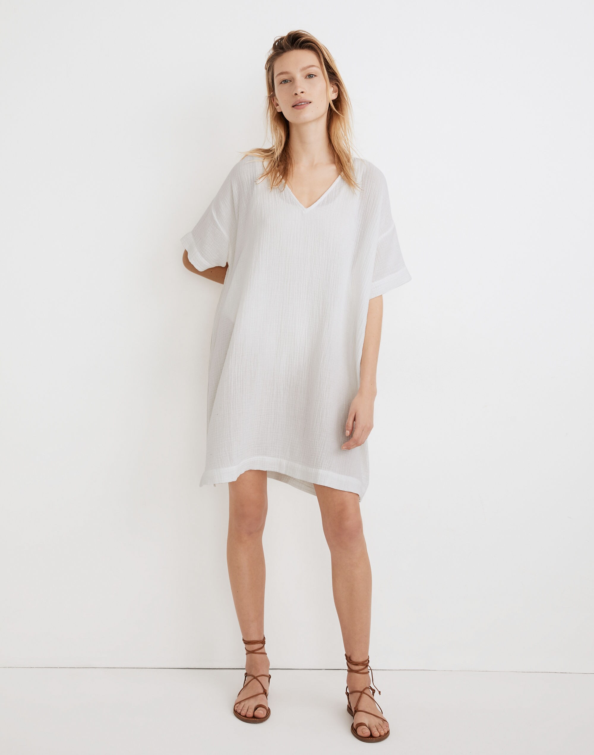 Gauze Cover-Up Tunic Dress