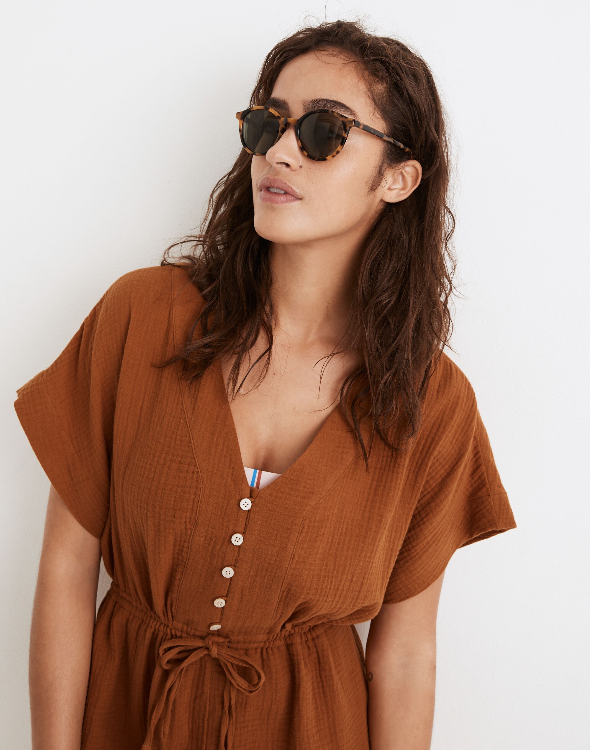 Lightestspun Cover-Up Drawstring Romper