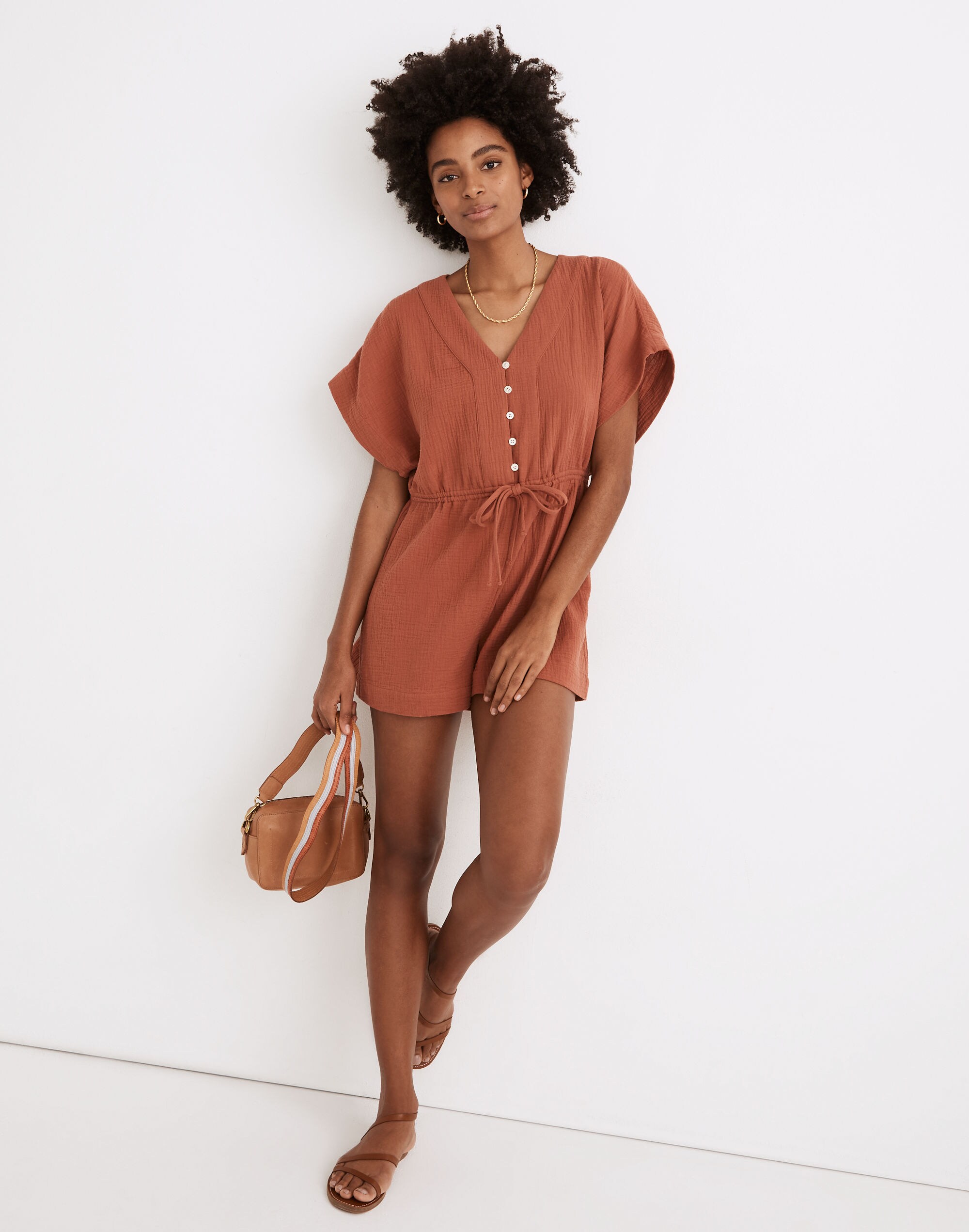 Lightestspun Cover-Up Drawstring Romper