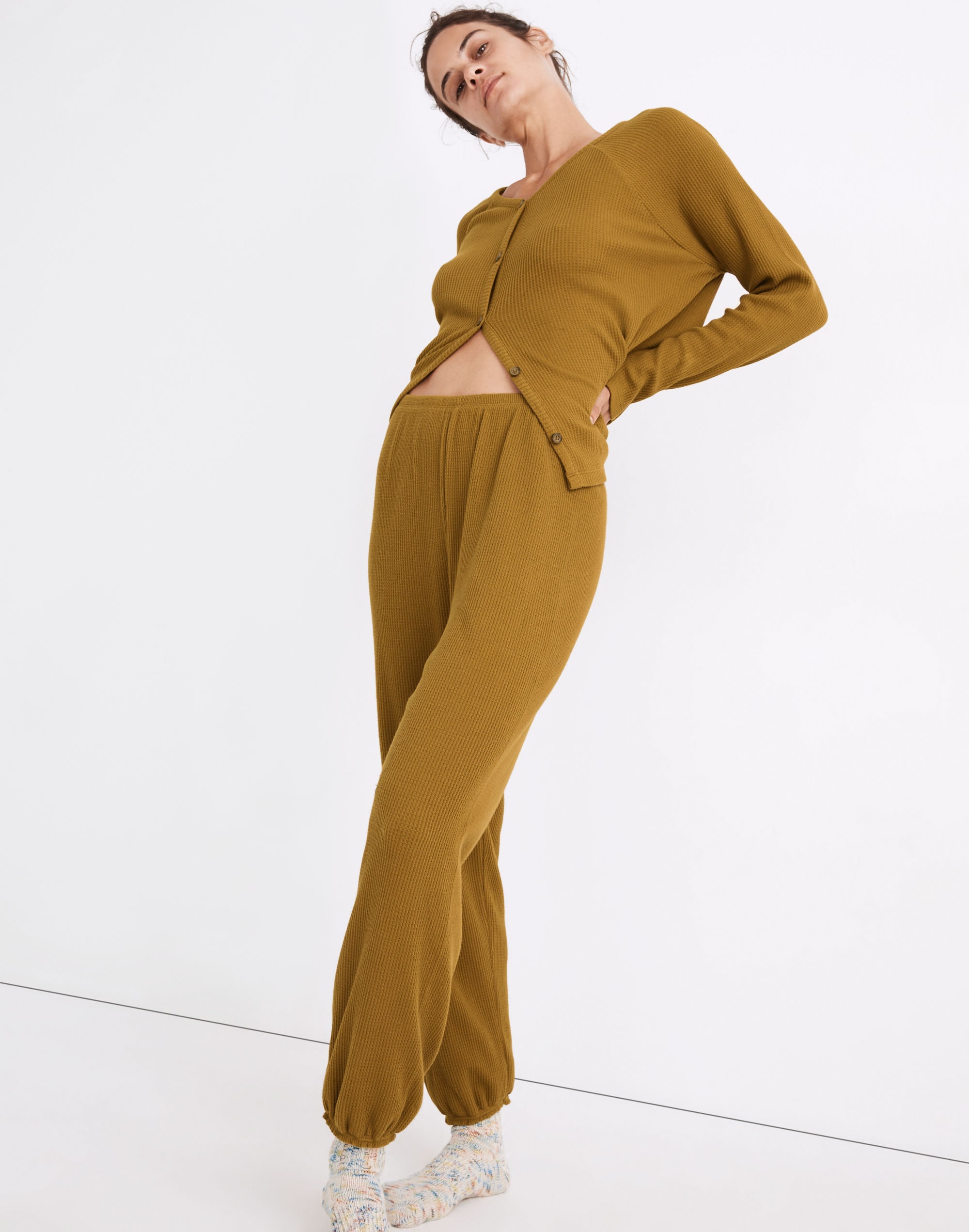 Waffle Knit Pajama Sweatpants