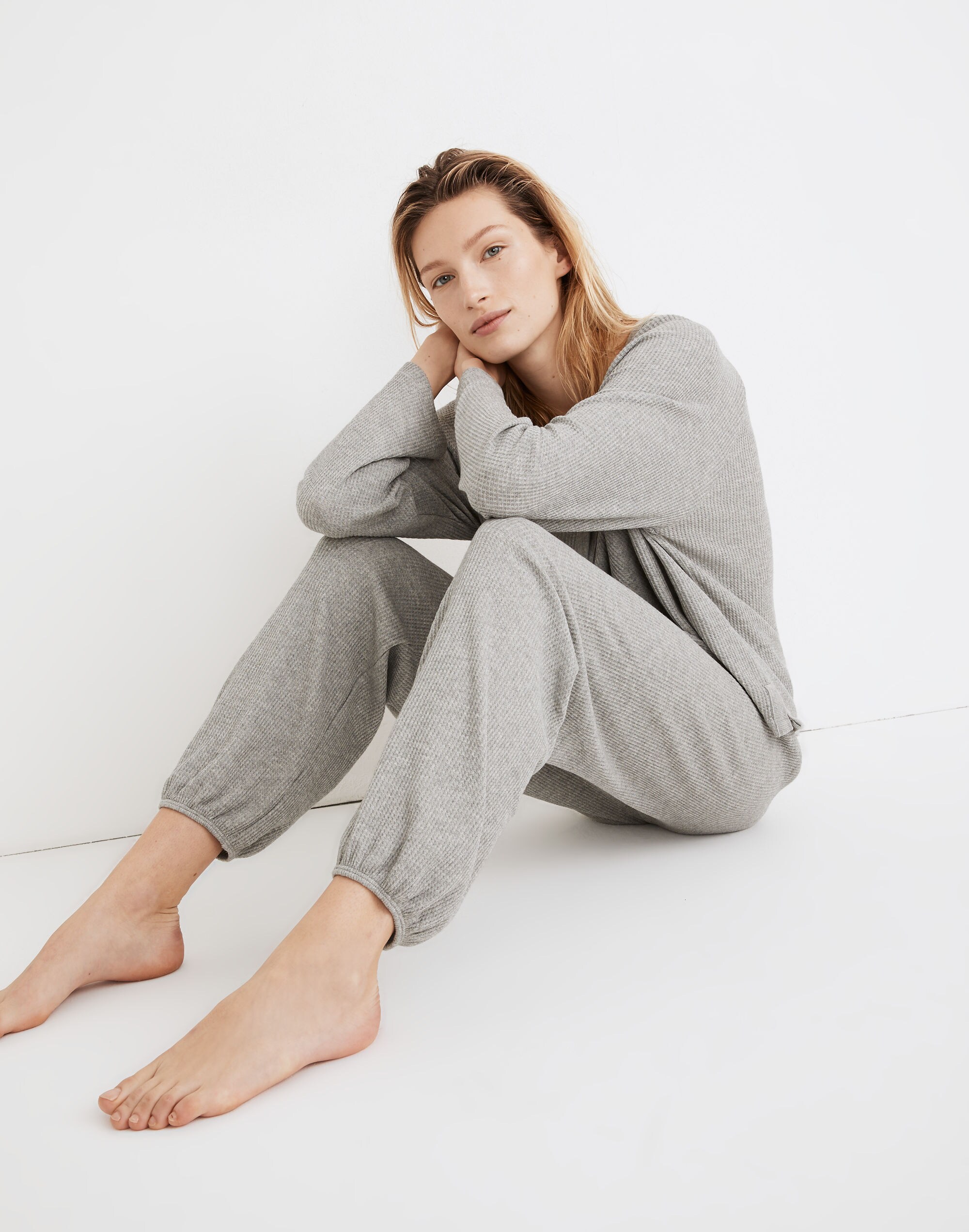 Waffle Knit Pajama Sweatpants