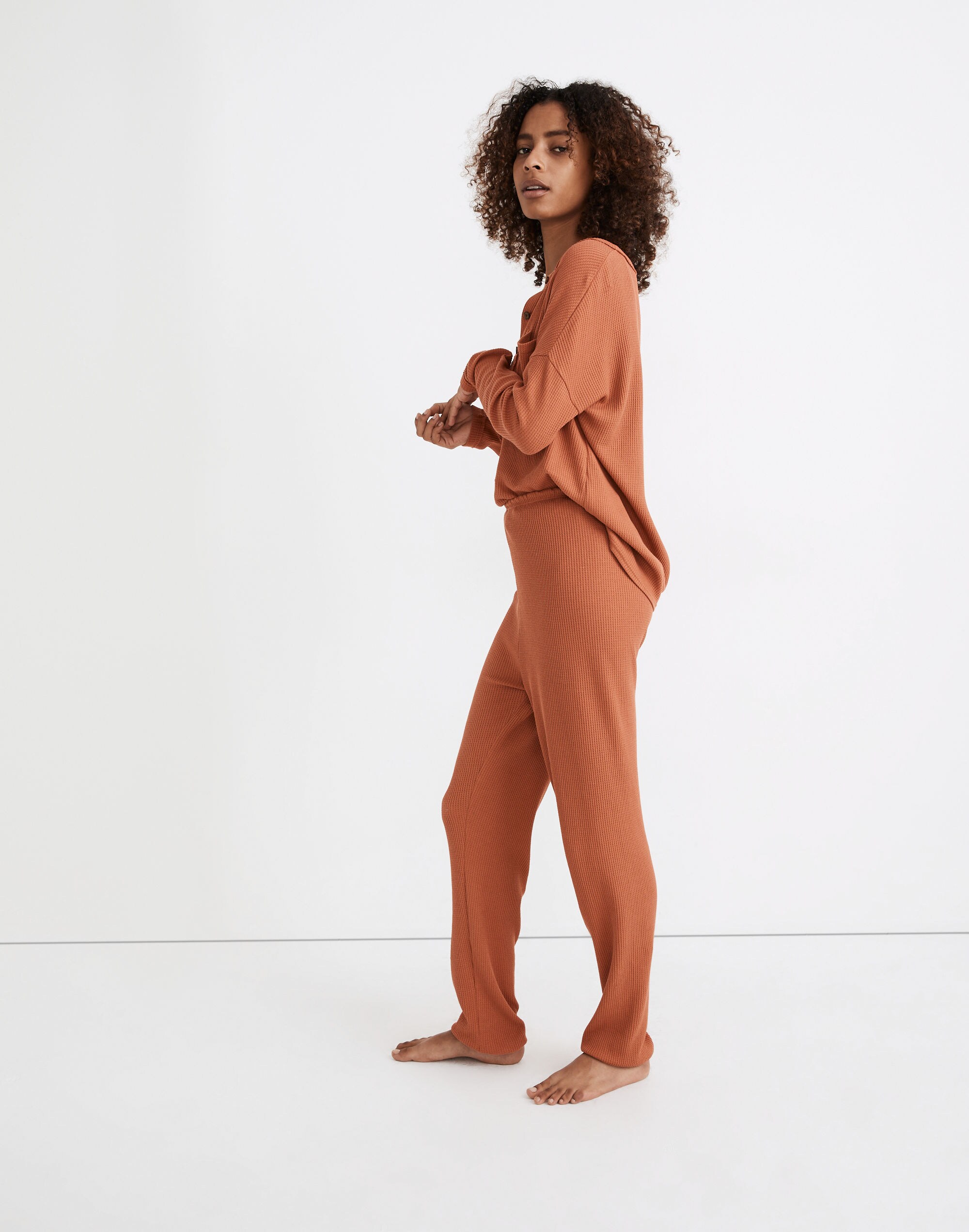 Waffle Knit Pajama Sweatpants