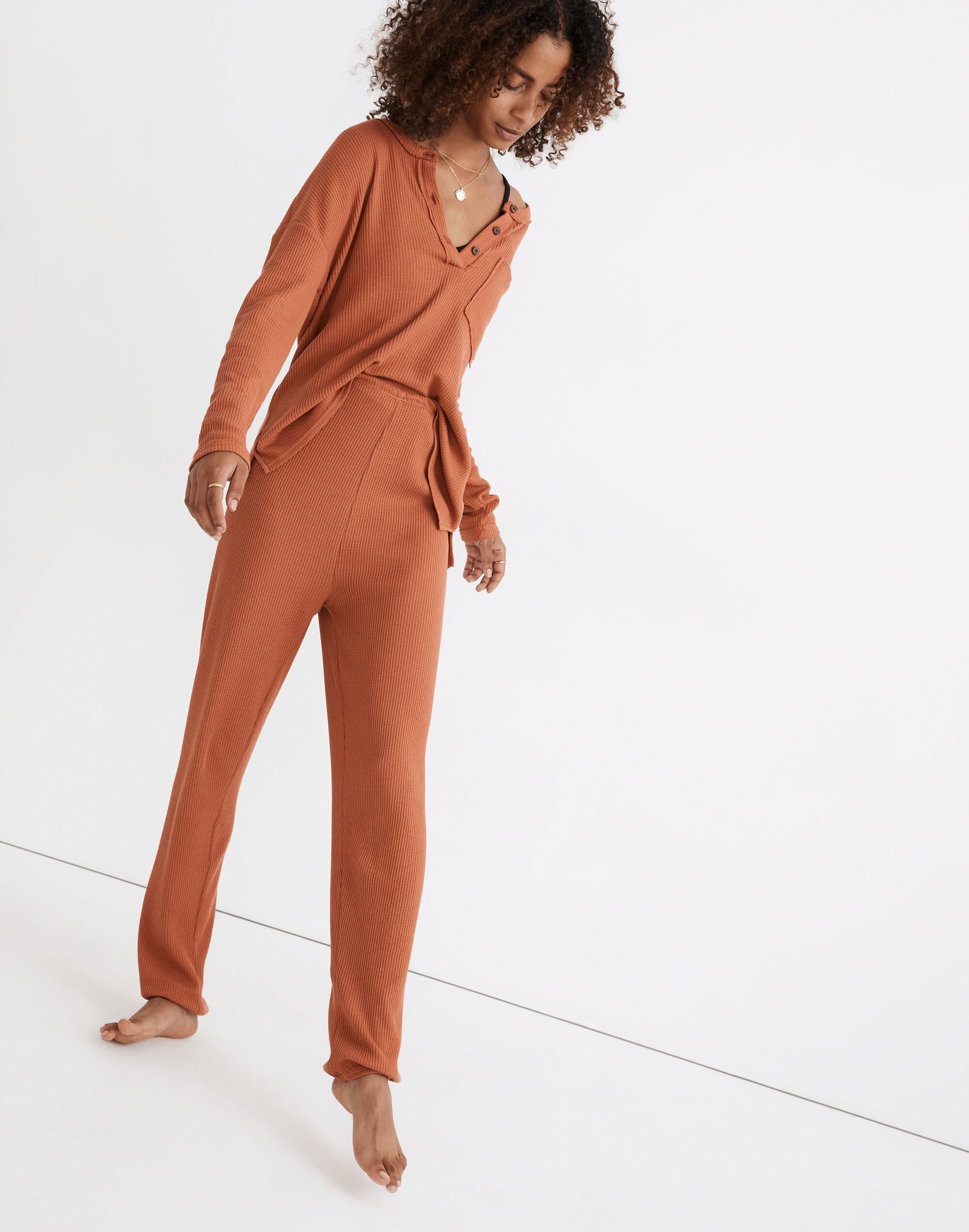 Waffle Knit Pajama Sweatpants