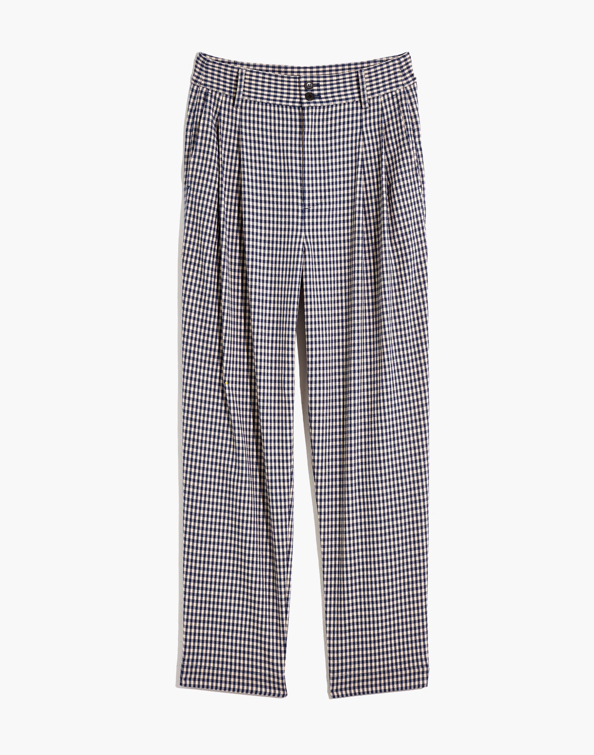 Pleated Taper Wide-Leg Pants in Houndstooth