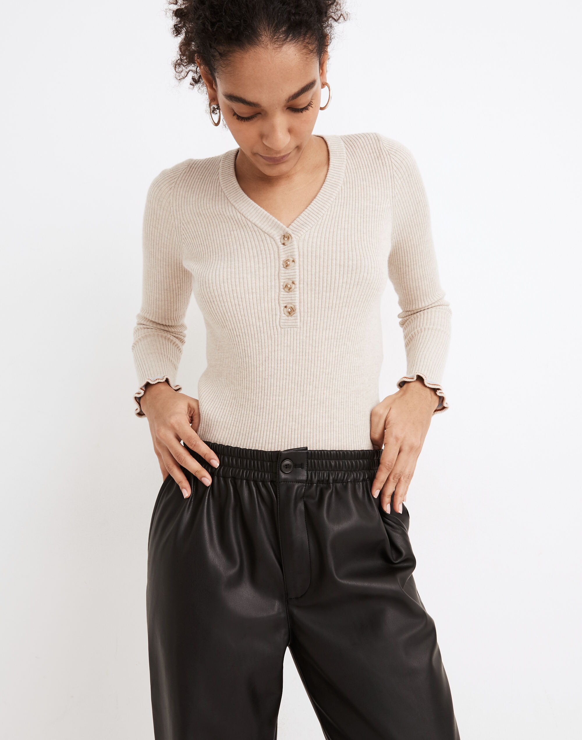 Vegan Leather Track Trousers