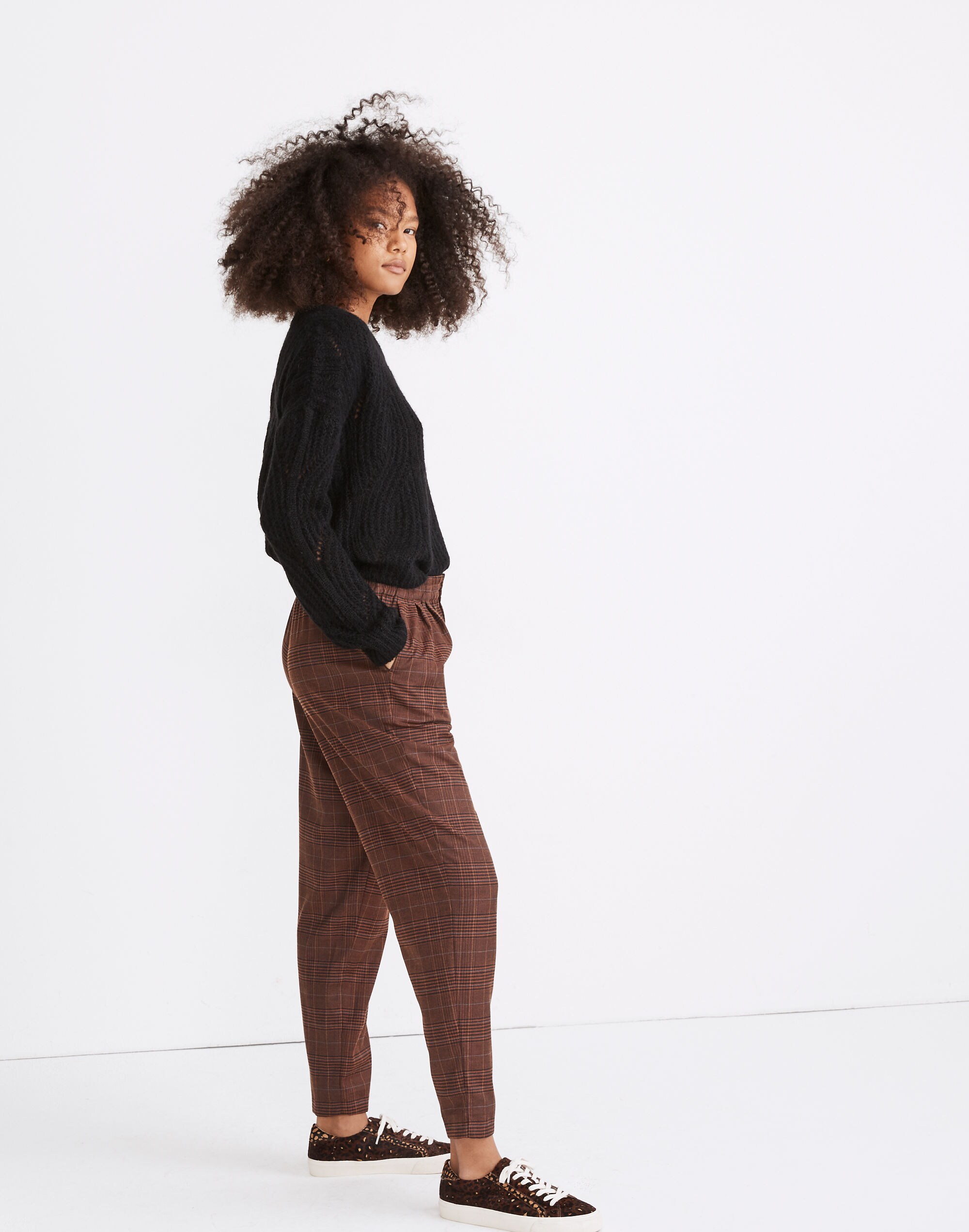 Plaid Flannel Track Trousers