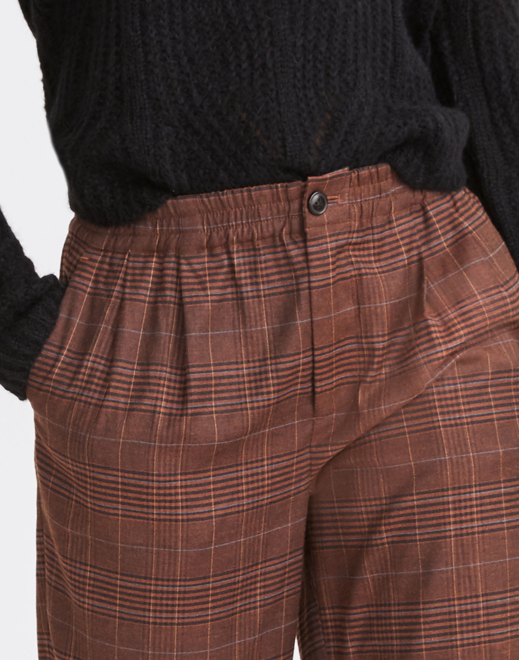 Plaid Flannel Track Trousers