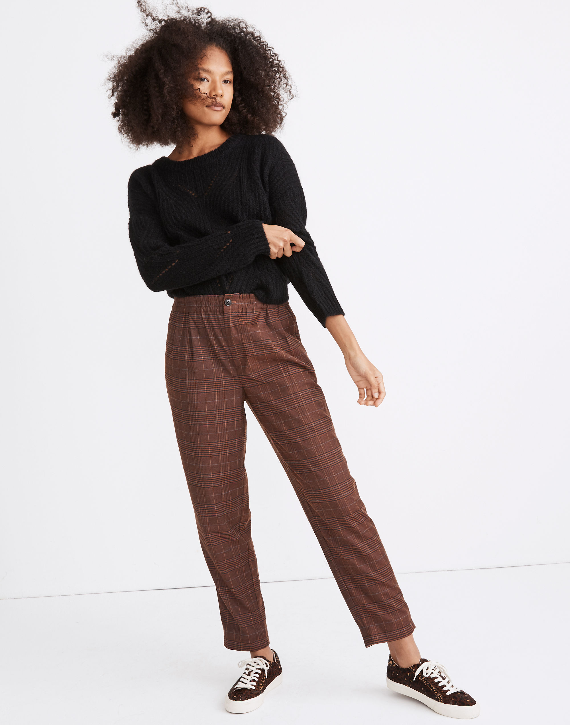 Plaid Flannel Track Trousers