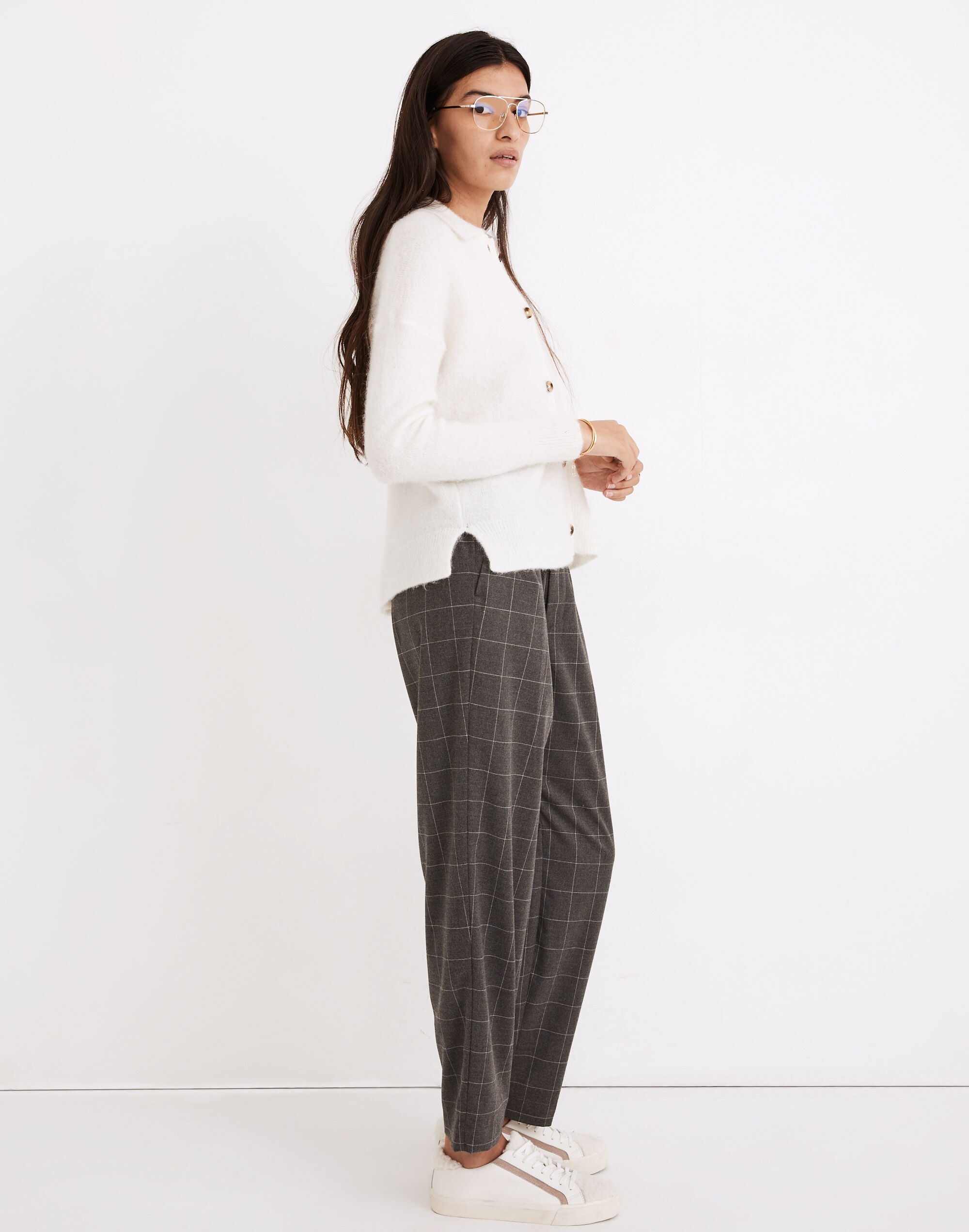 Plaid Flannel Track Trousers