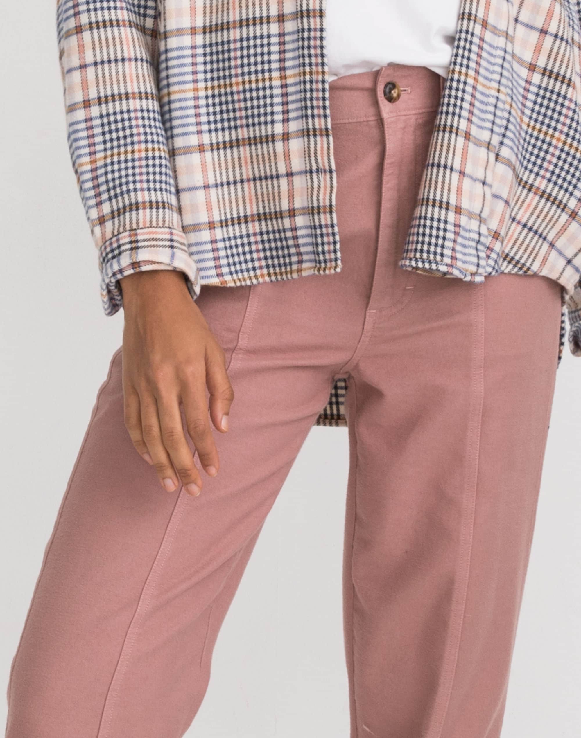 Moleskin High-Rise Seamed Tapered Pants