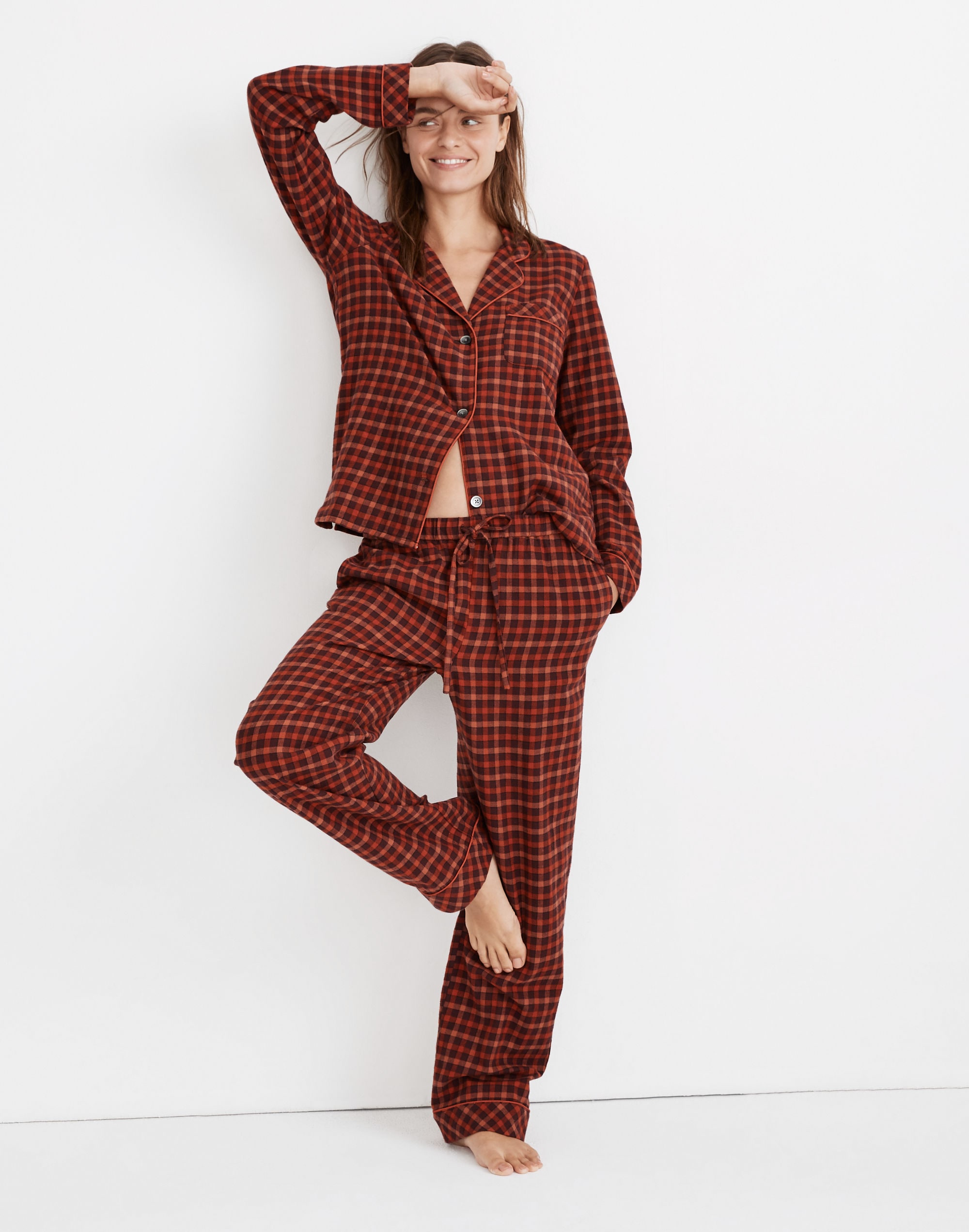 Flannel Bedtime Pajama Set in Plaid