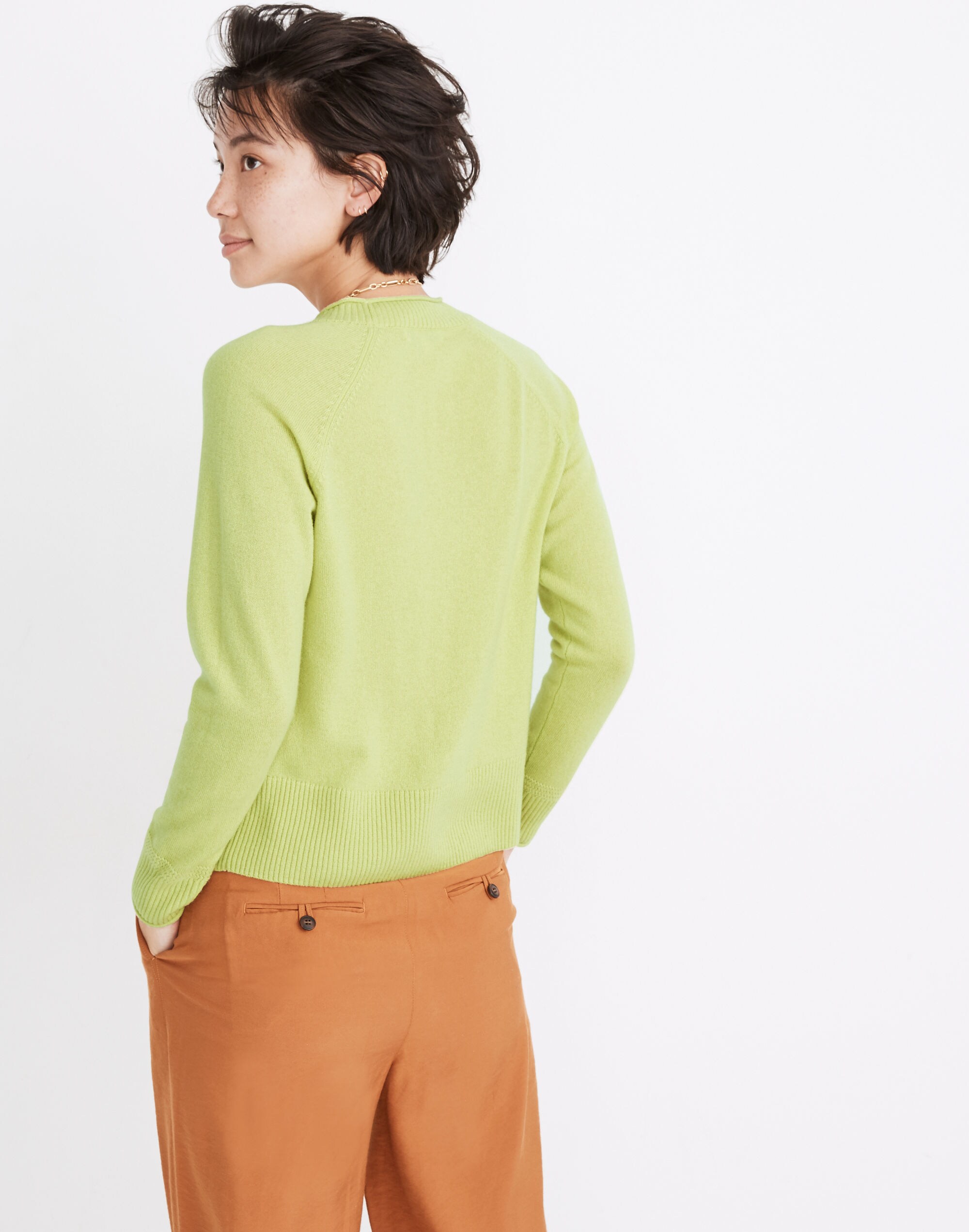 (Re)sponsible Cashmere Roll-Trim Pullover Sweater