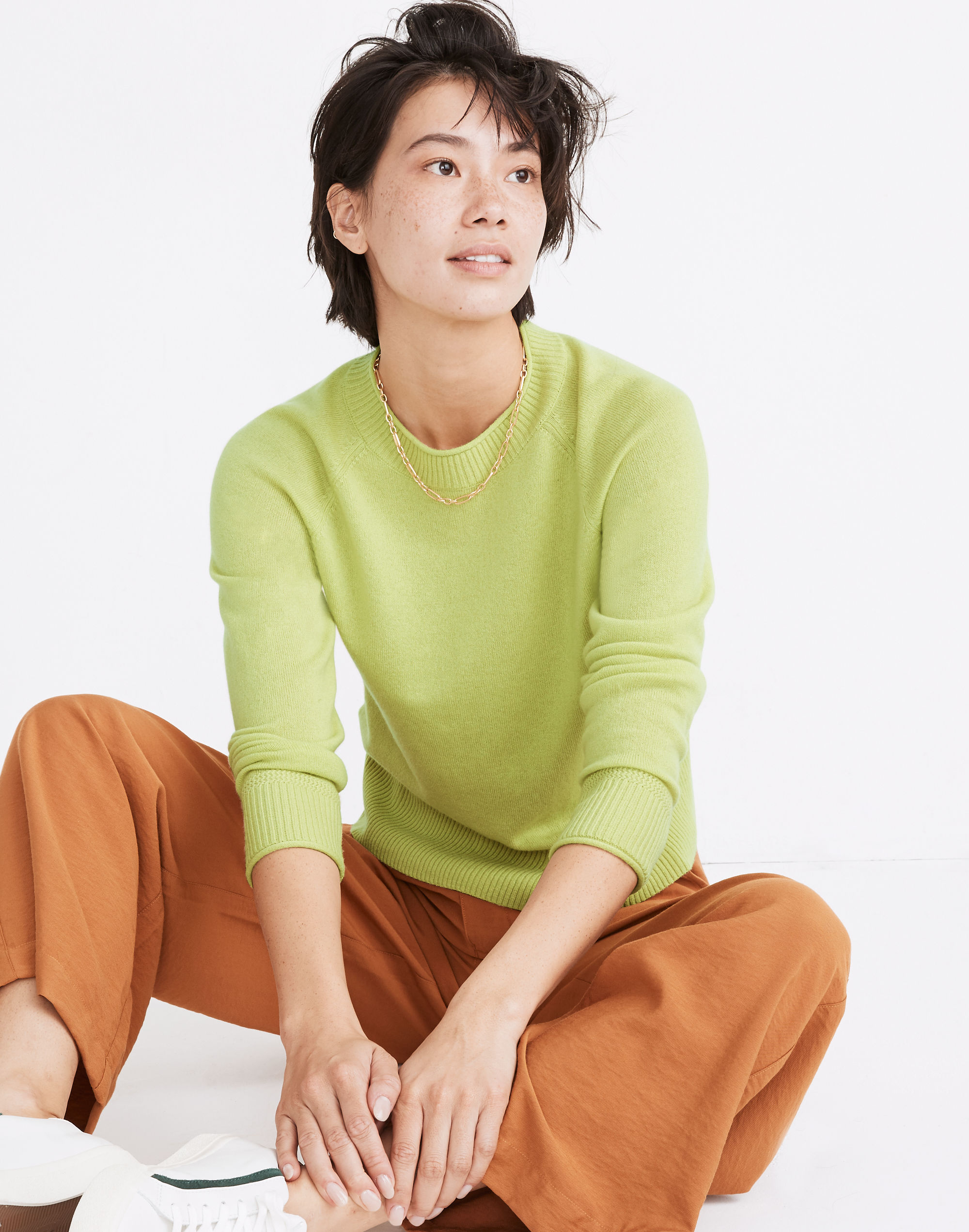 (Re)sponsible Cashmere Roll-Trim Pullover Sweater