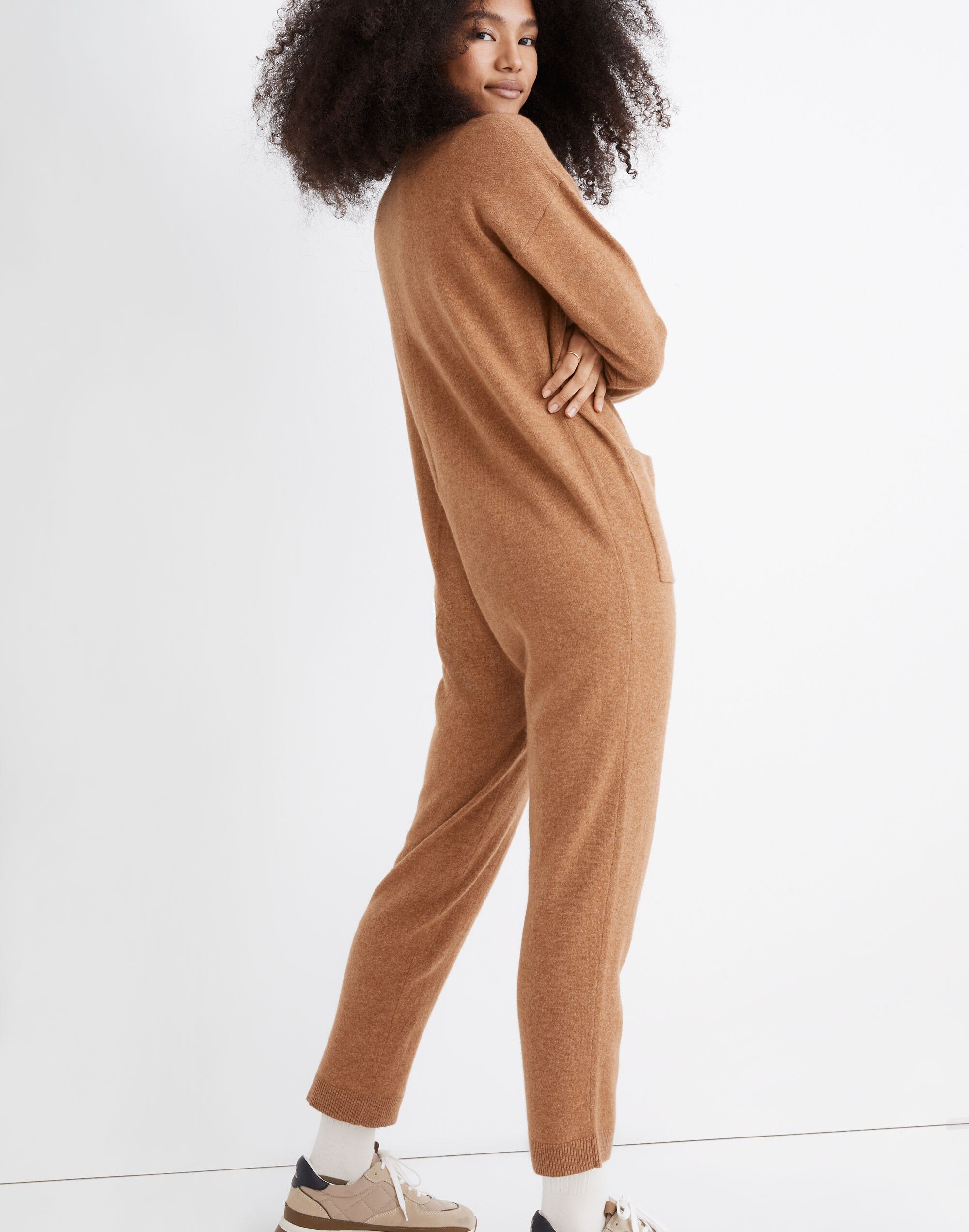Cashmere Button-Front Jumpsuit