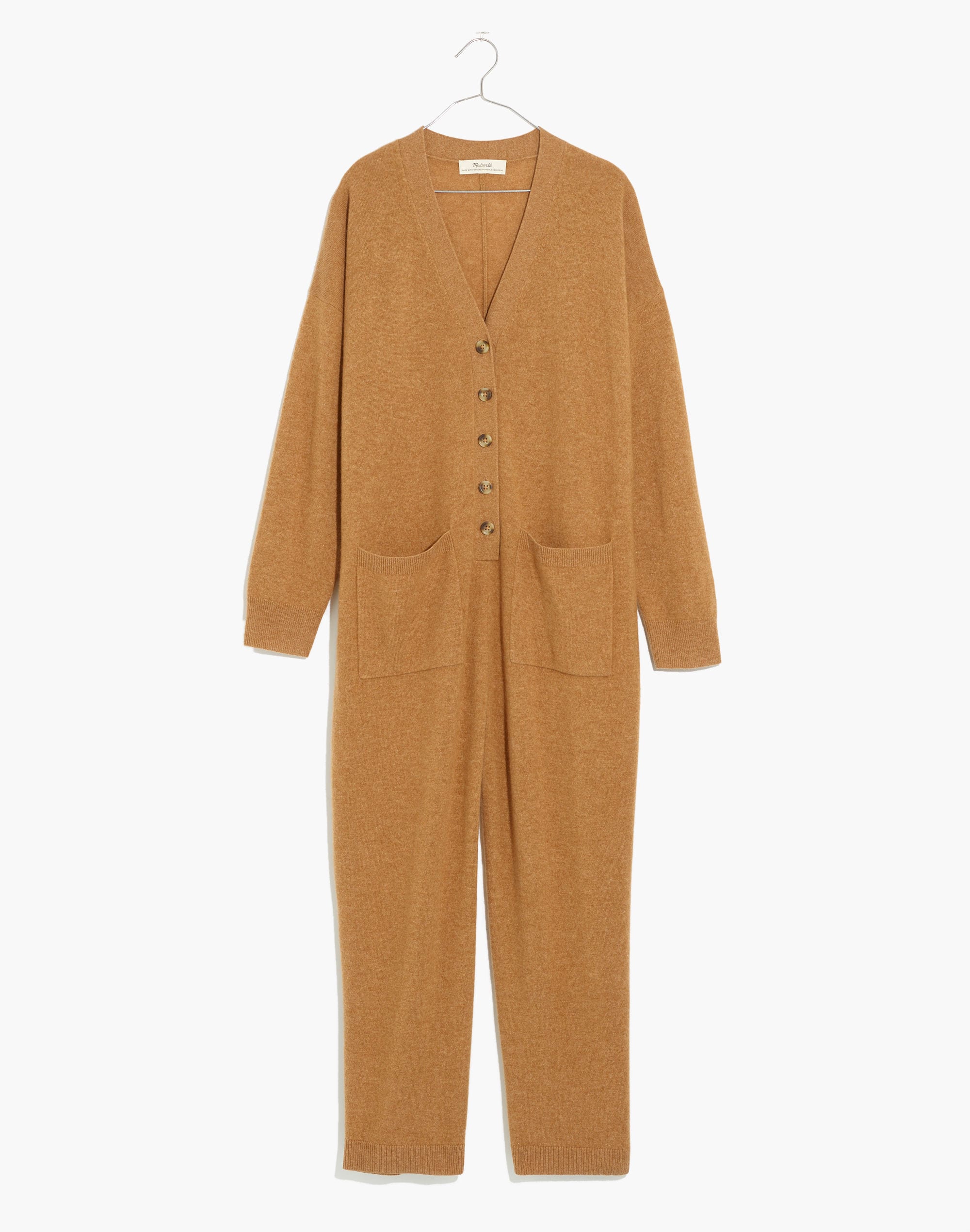 Cashmere Button-Front Jumpsuit