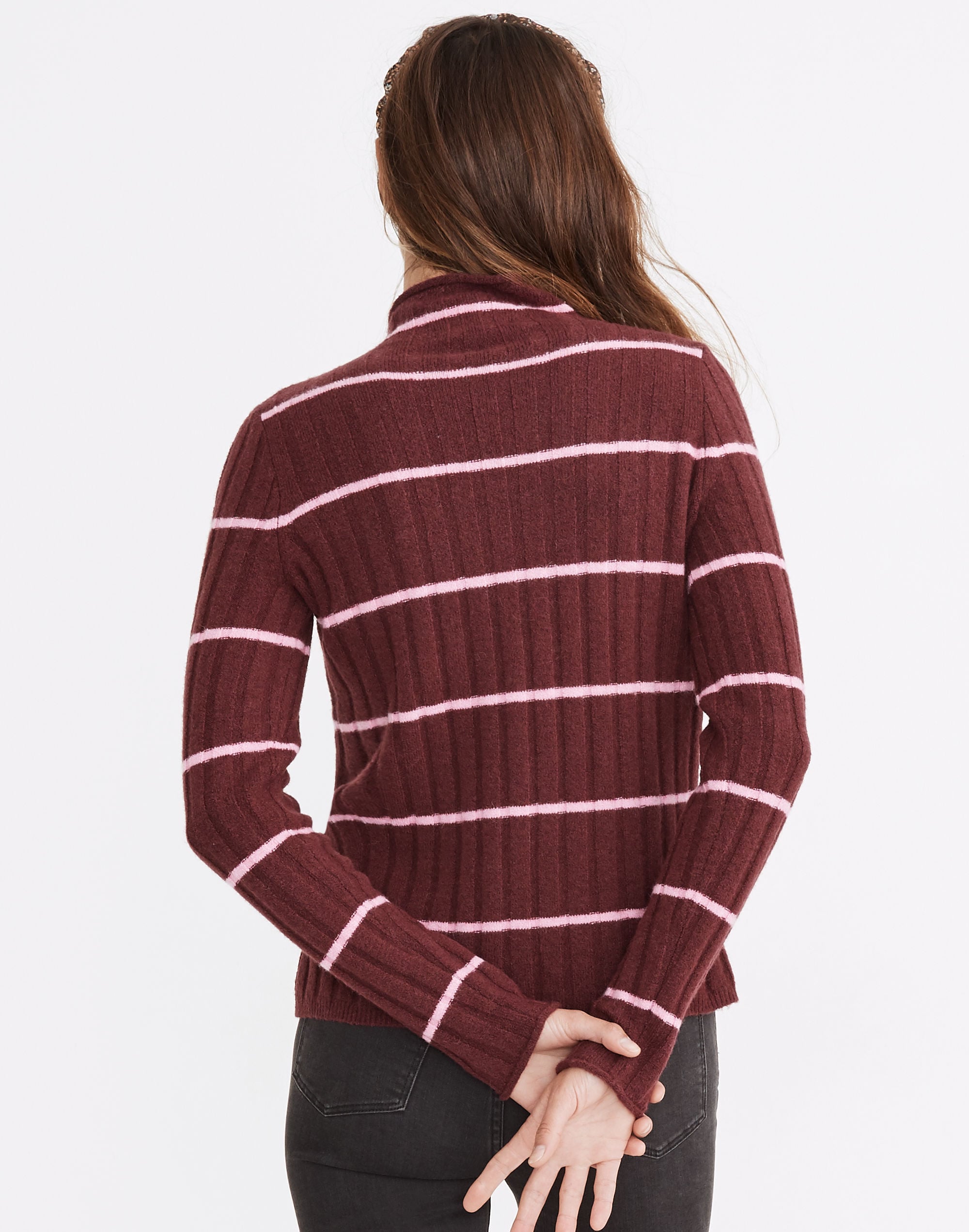 Striped Evercrest Turtleneck Sweater in Coziest Yarn
