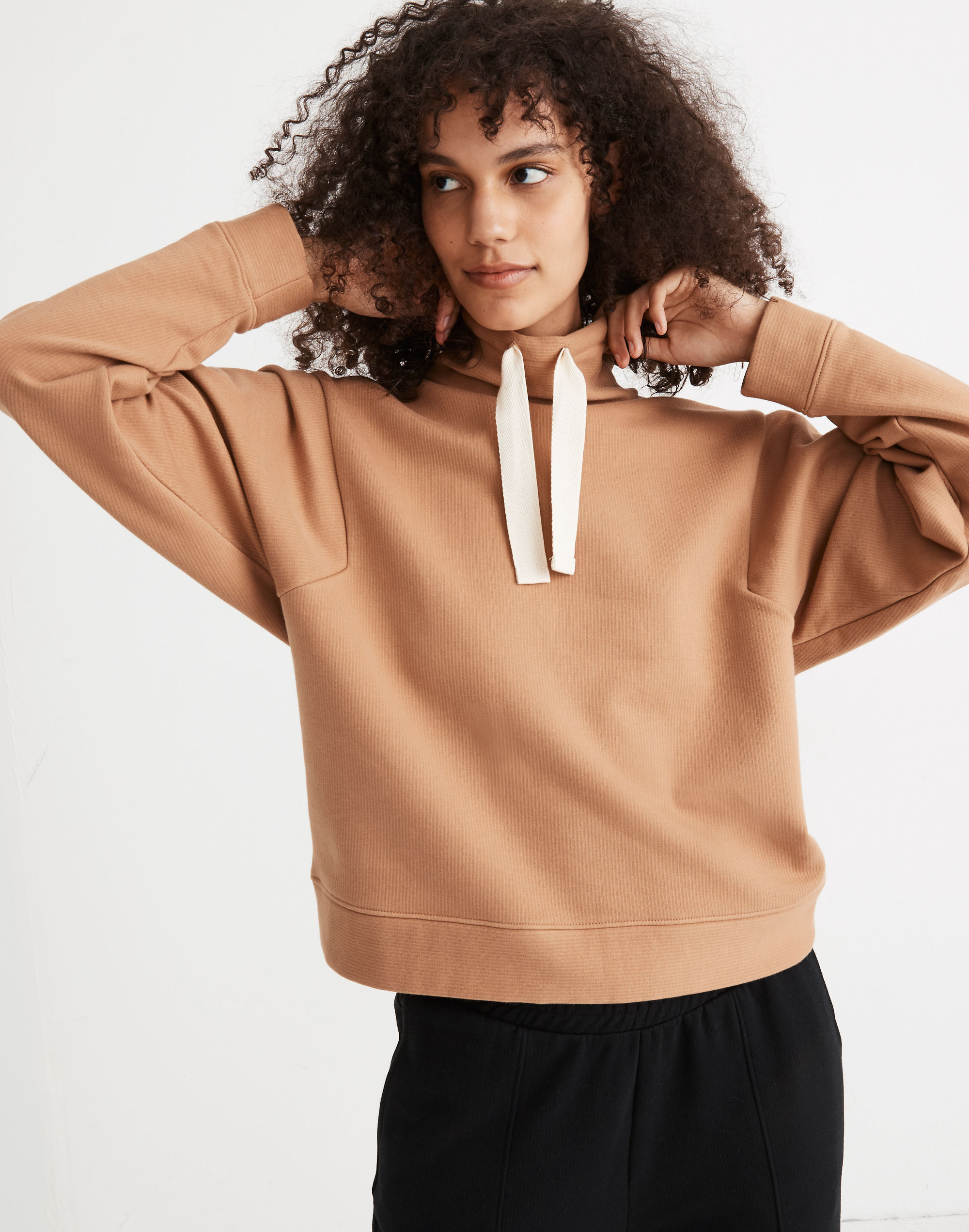 mwl ribbed funnelneck sweatshirt