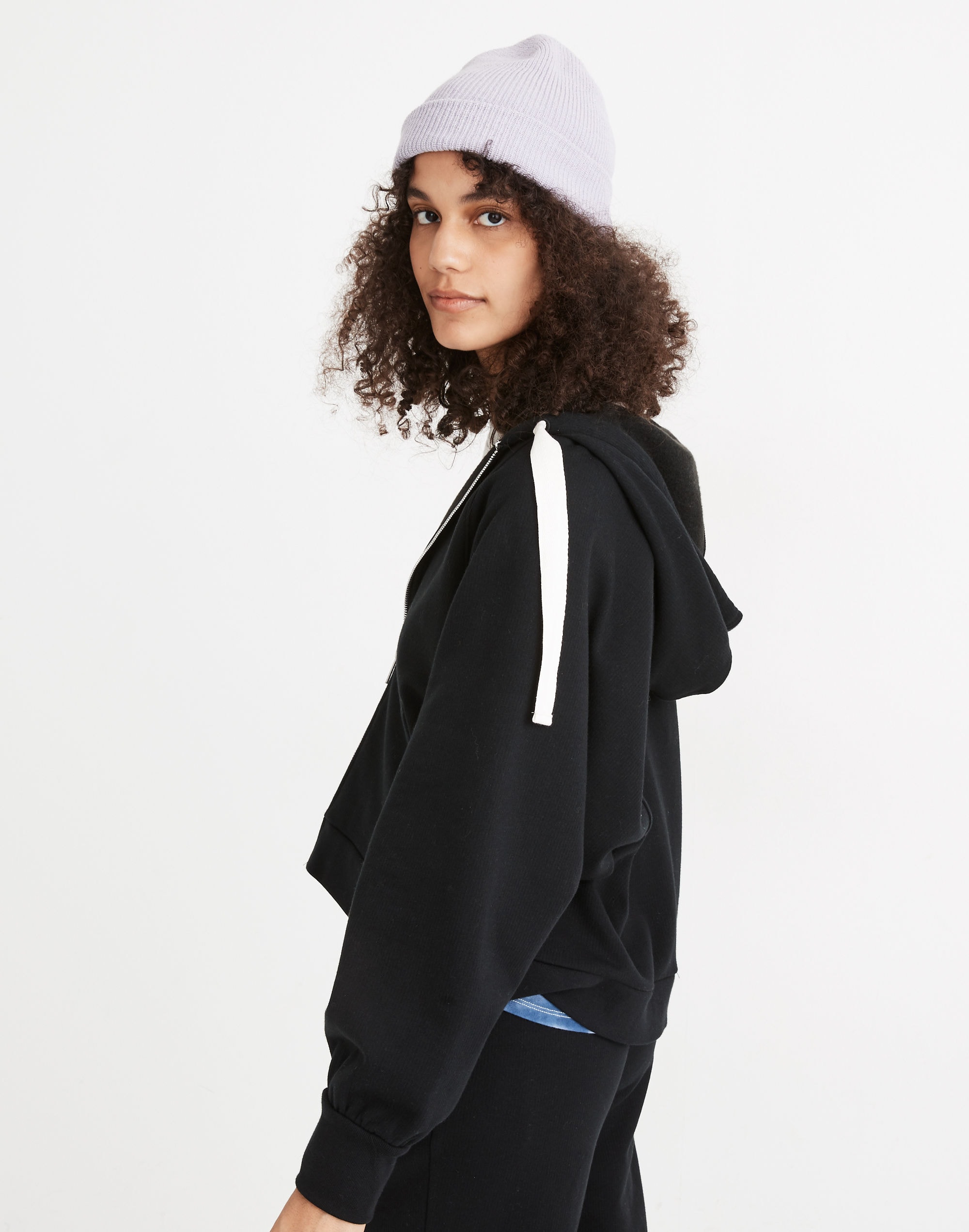 Ribbed Cocoon Hoodie Sweatshirt