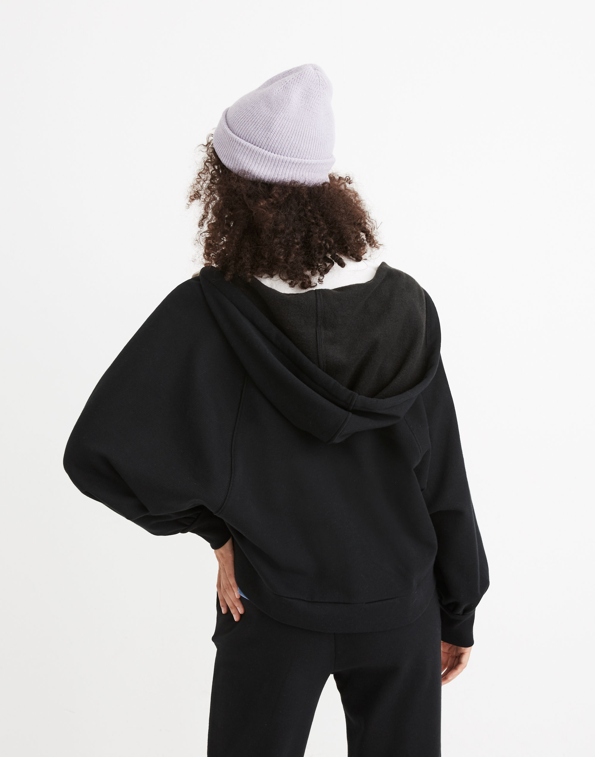Ribbed Cocoon Hoodie Sweatshirt