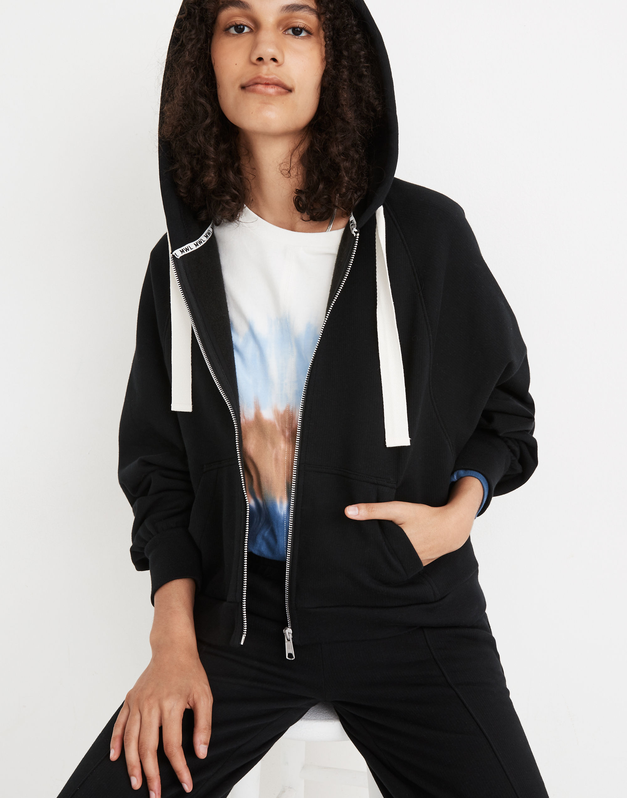 ribbed cocoon hoodie sweatshirt