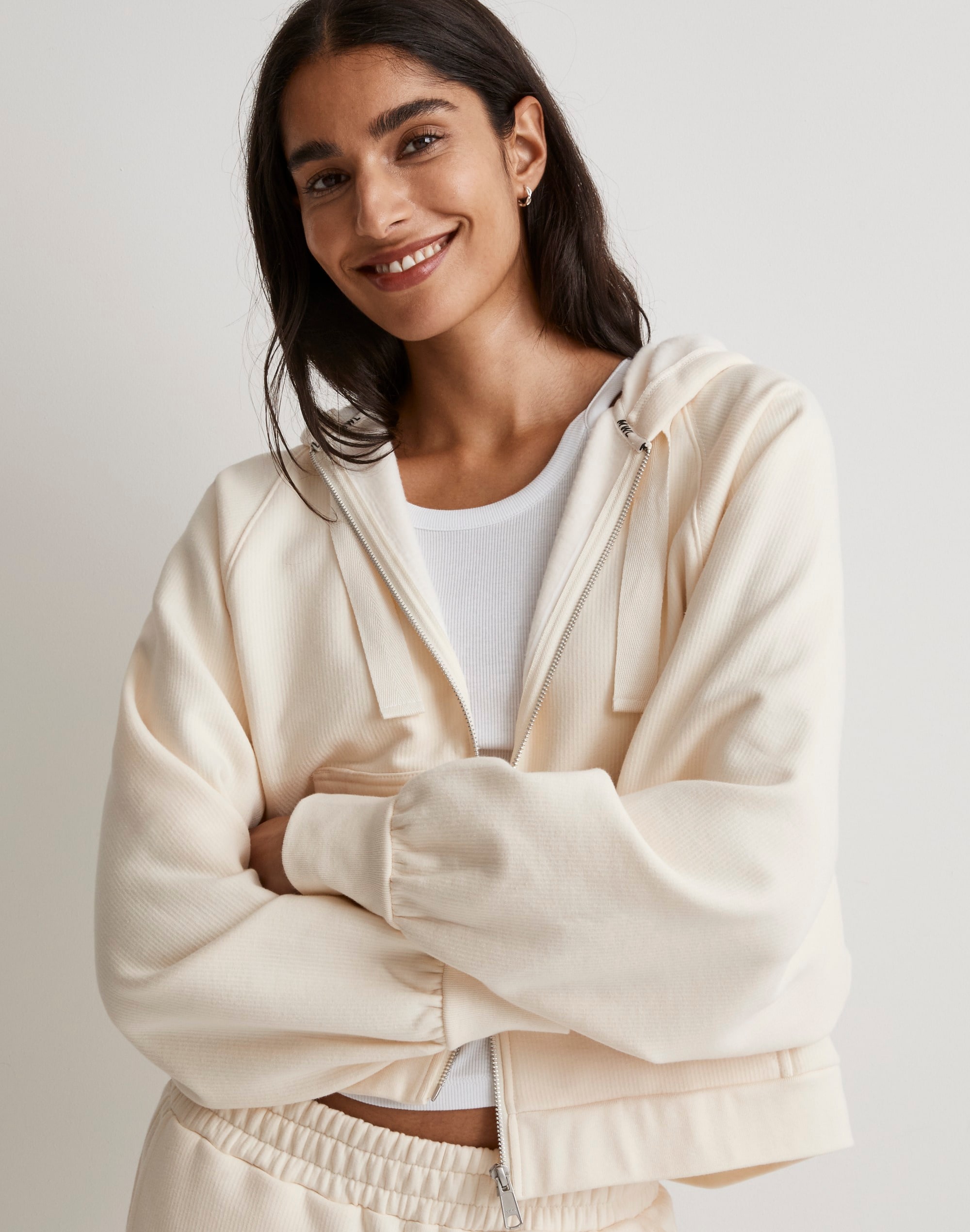 Ribbed Cocoon Hoodie Sweatshirt