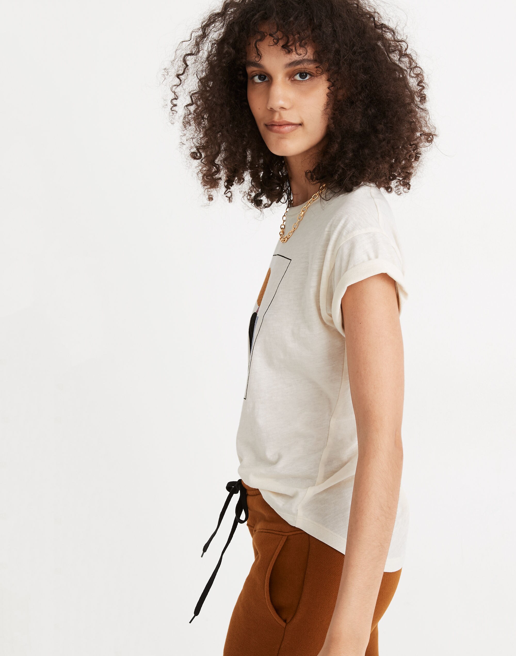 Geometry Graphic Whisper Cotton Rib-Crewneck Tee