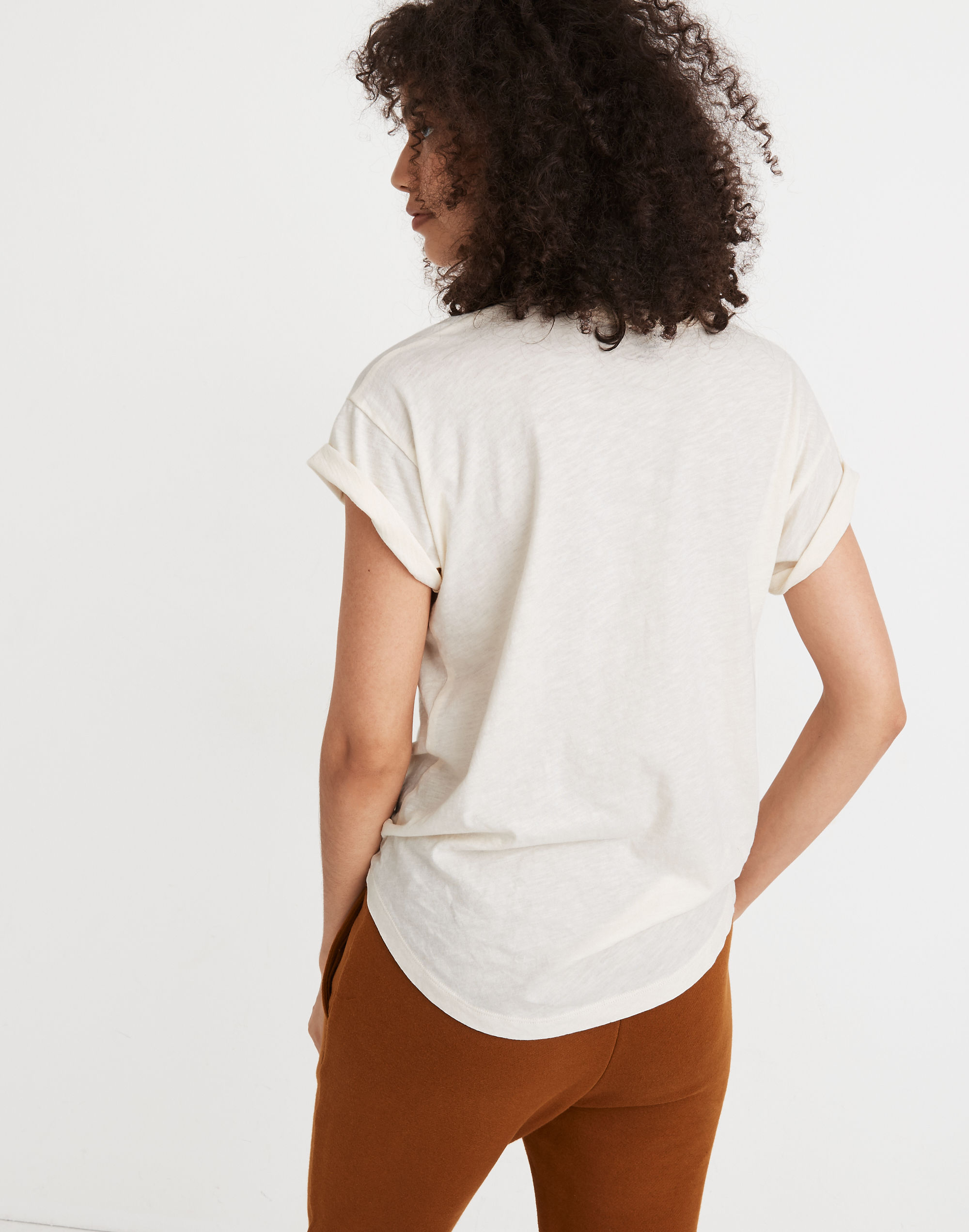 Geometry Graphic Whisper Cotton Rib-Crewneck Tee