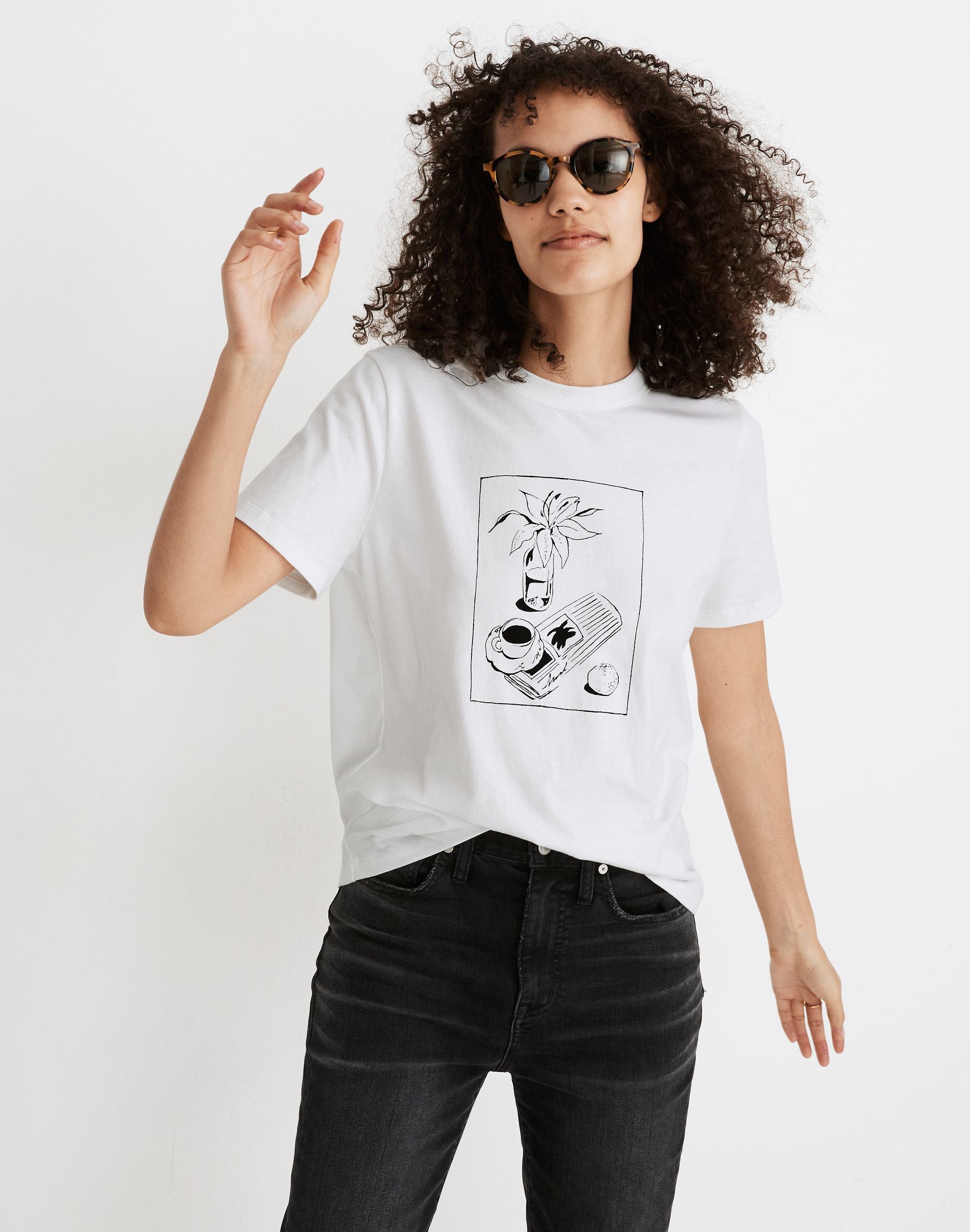 Madewell x Andrea Smith Morning Sketch Graphic Tomboy Tee