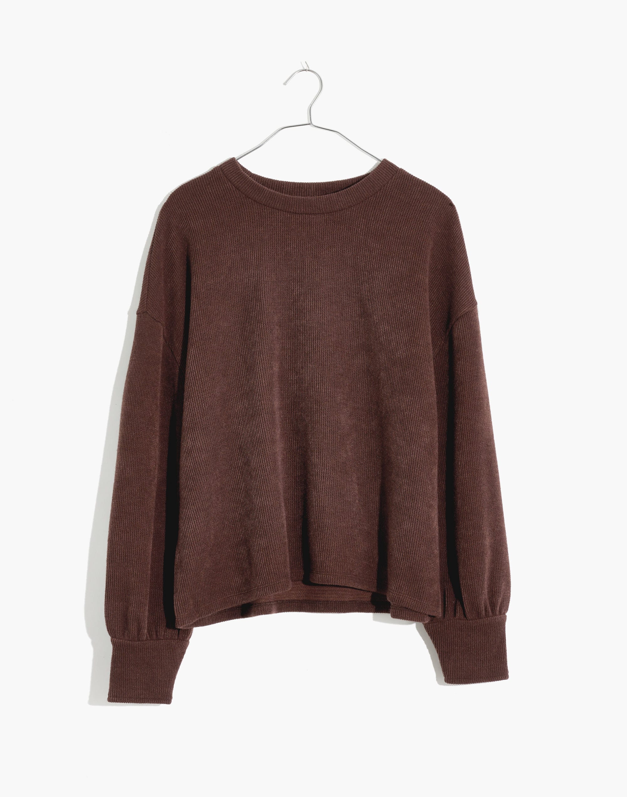 Brushed Knit Puff-Sleeve Top