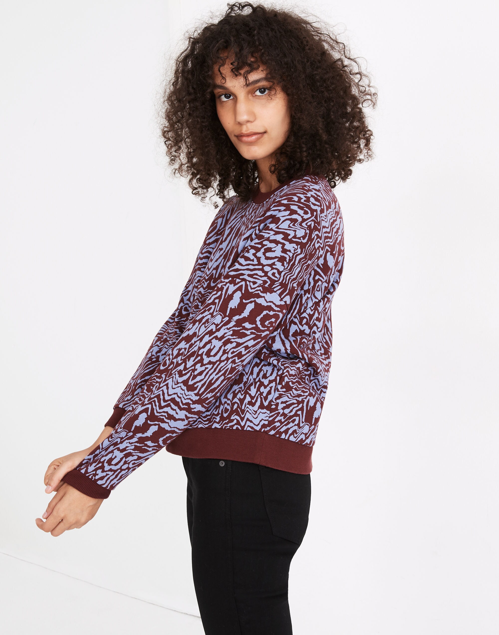 (Re)sourced Cotton Oversized Sweatshirt in Tigerized Print