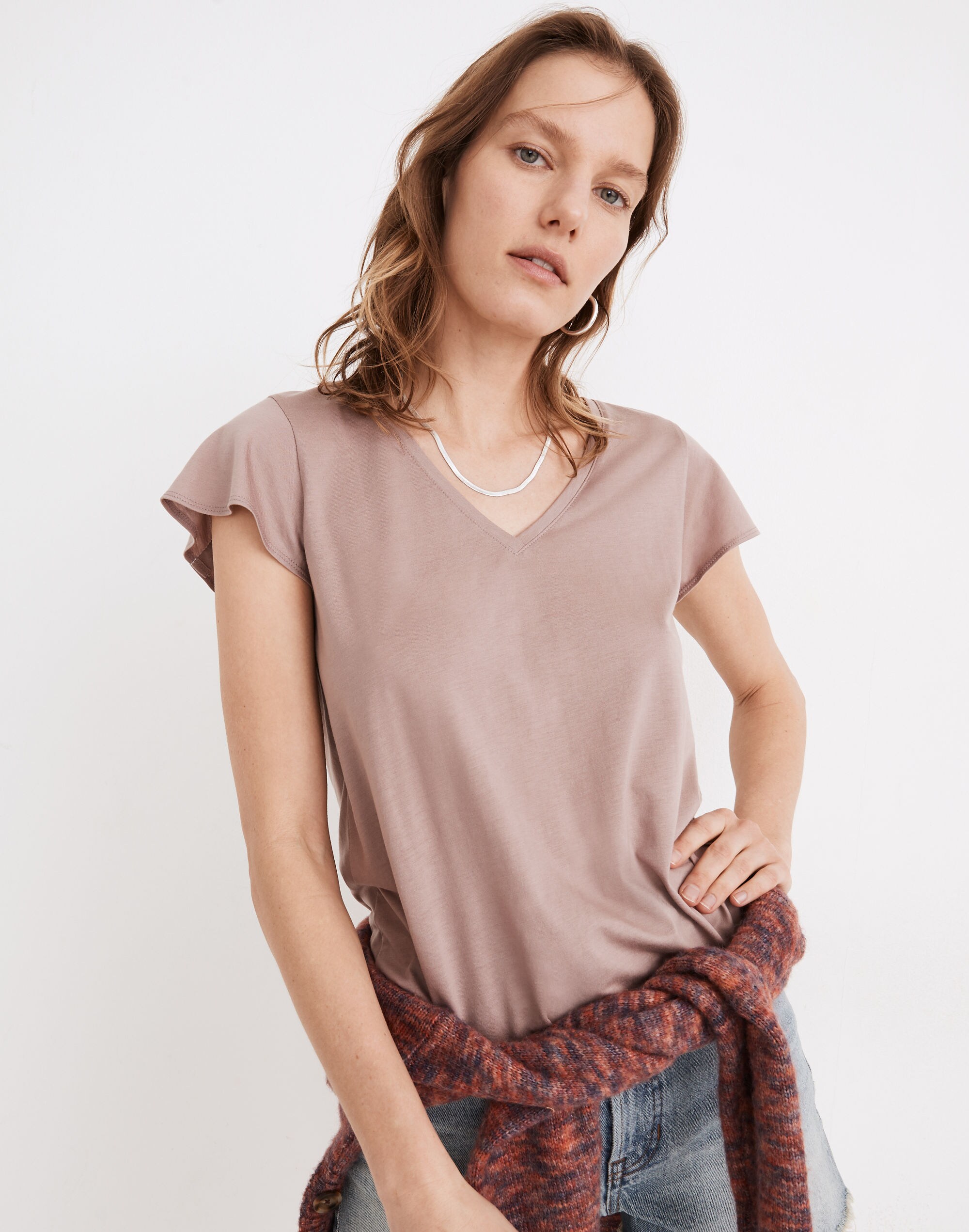 Crawford Flutter-Sleeve Tee