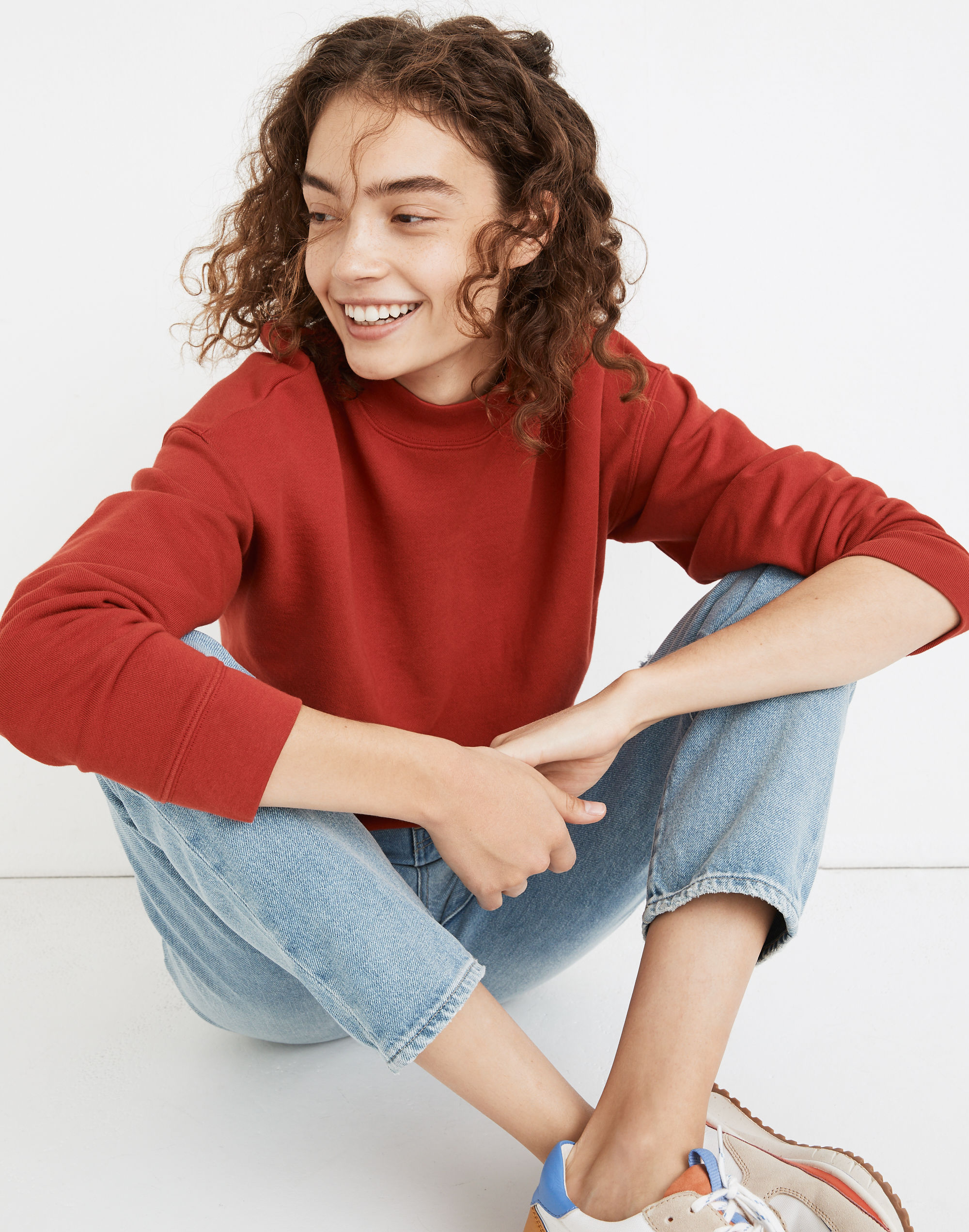 (re)sourced cotton studio mockneck sweatshirt