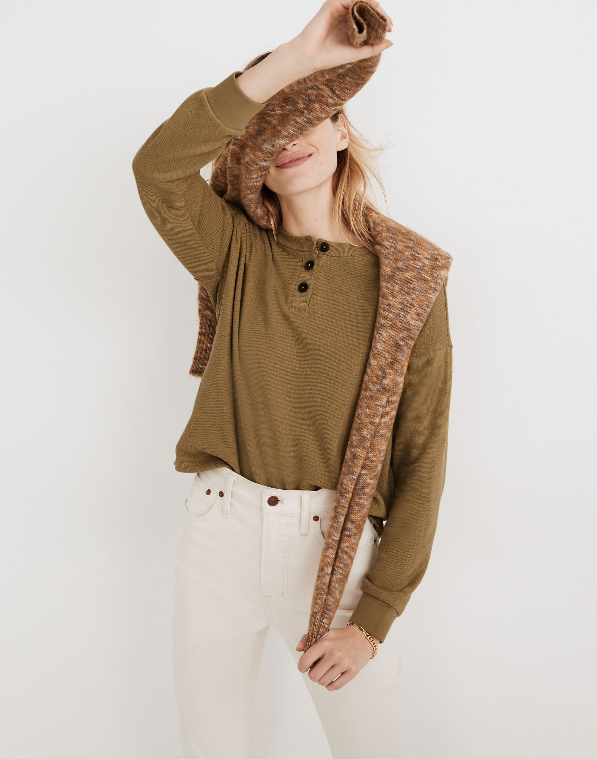 Drop-Sleeve Henley Tee