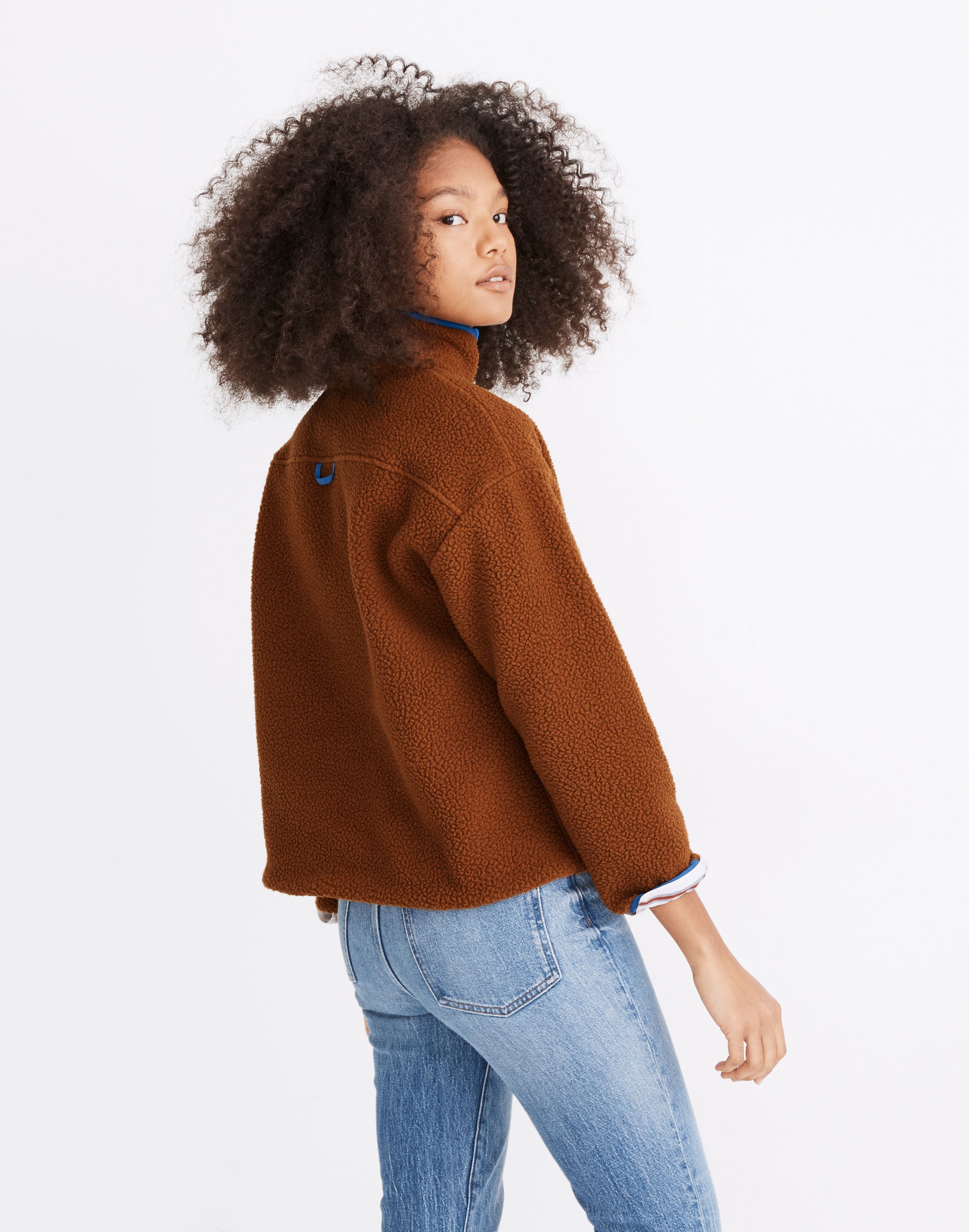 (Re)sourced Fleece Quilted-Pocket Popover Jacket