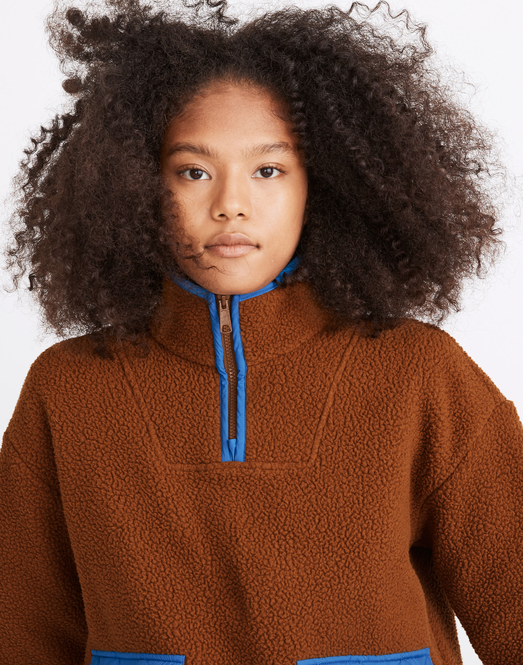 (Re)sourced Fleece Quilted-Pocket Popover Jacket