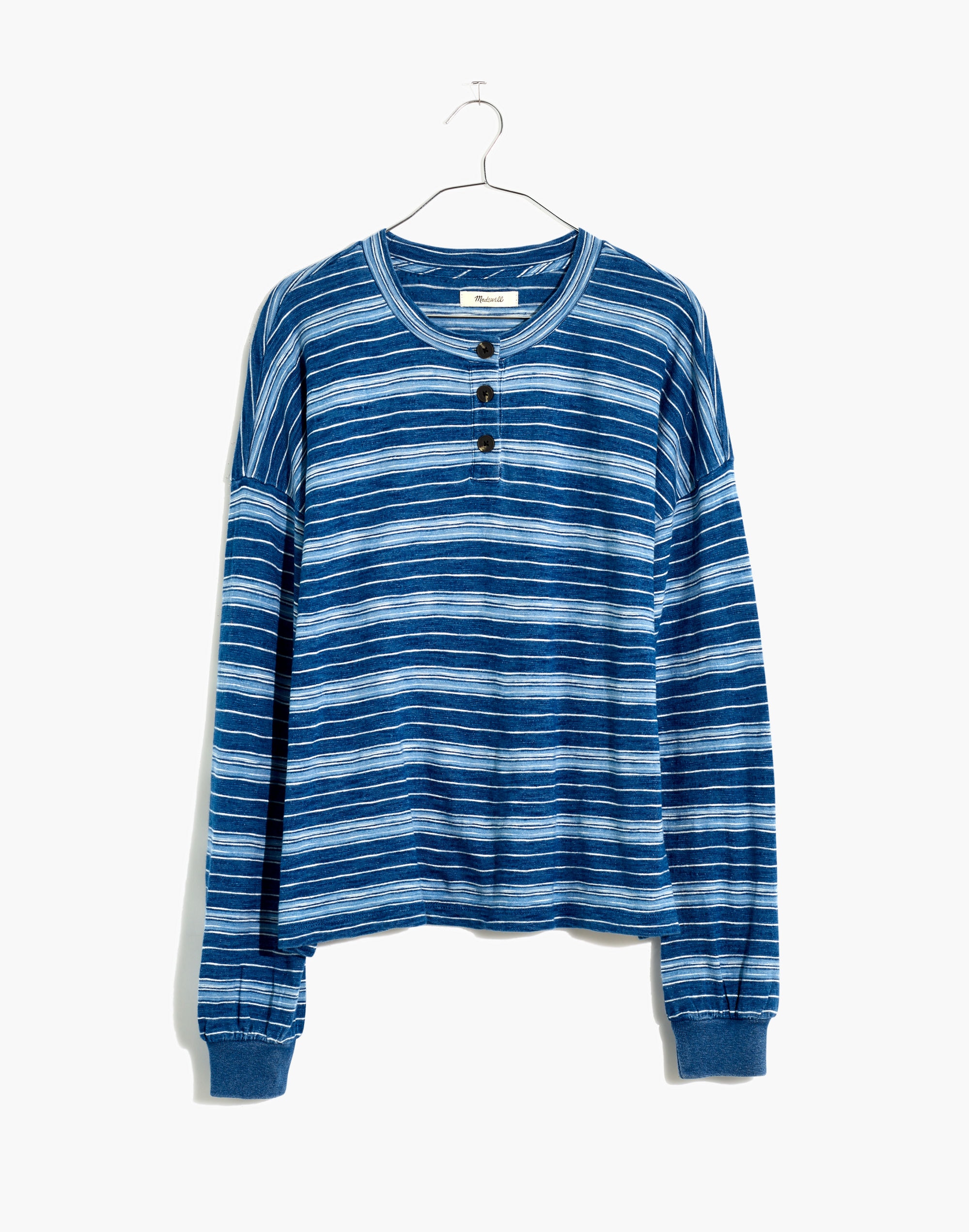 Roster Henley Tee in Indigo Stripe