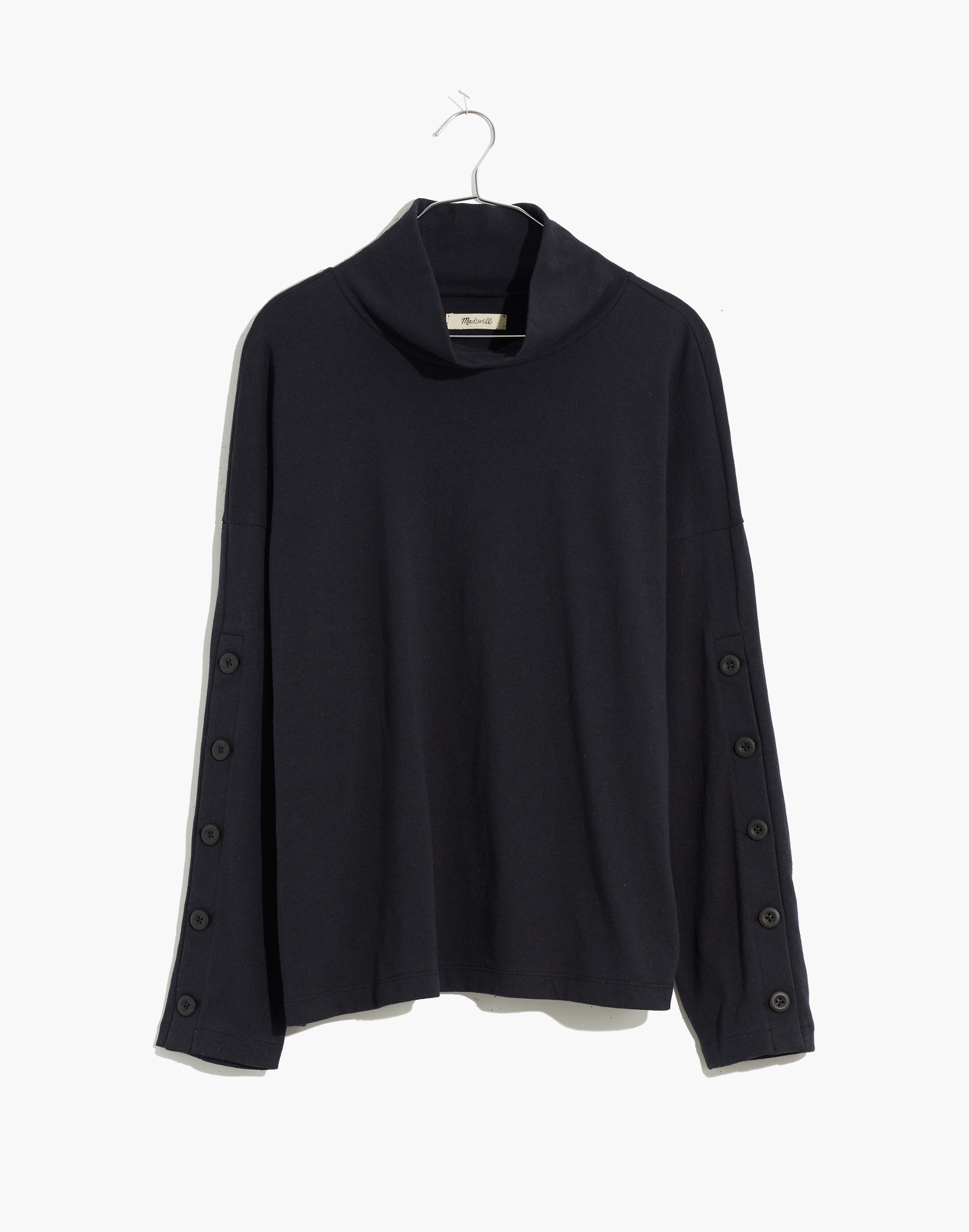 button-sleeve turtleneck top