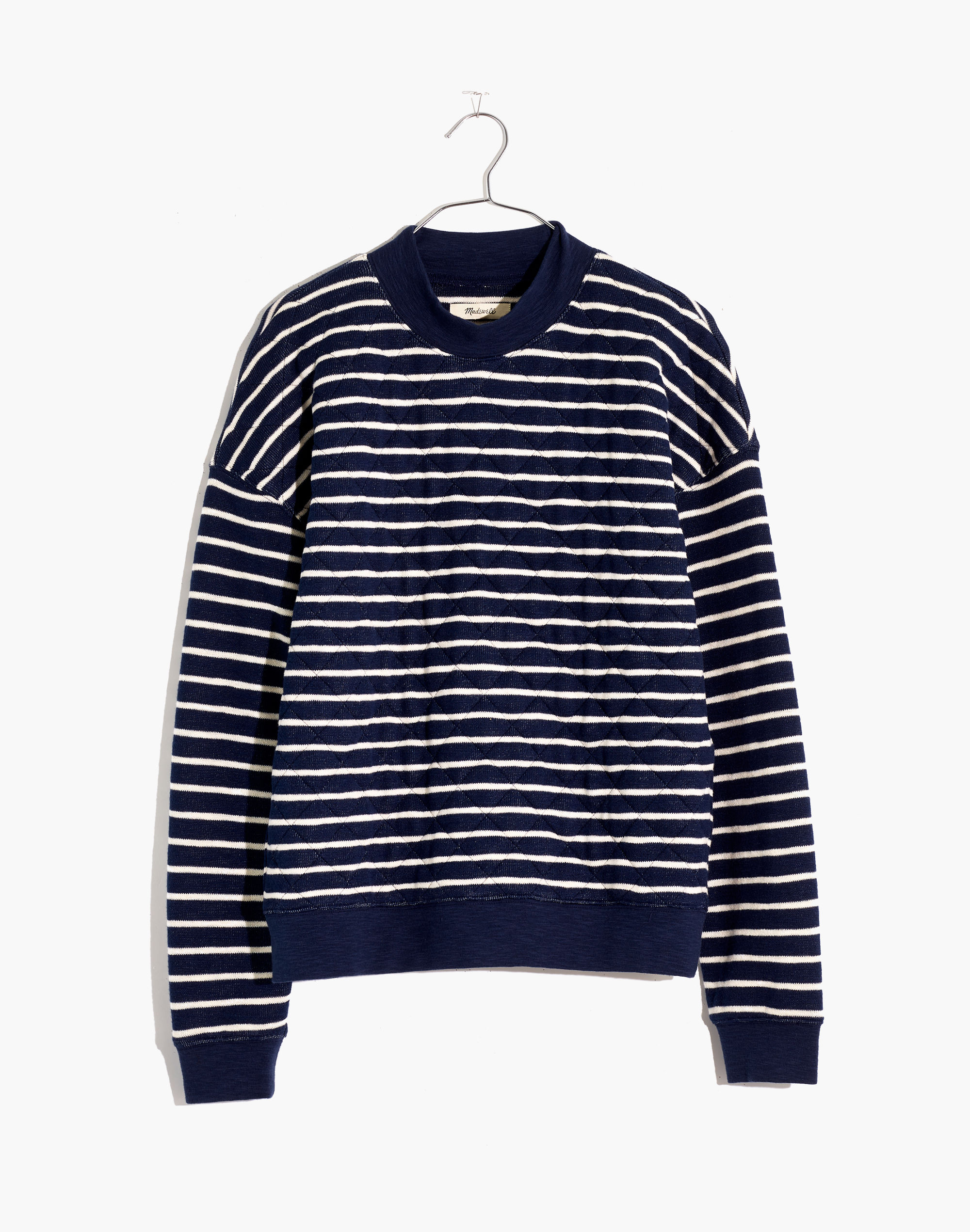 Quilted Studio Mockneck Sweatshirt in Stripe
