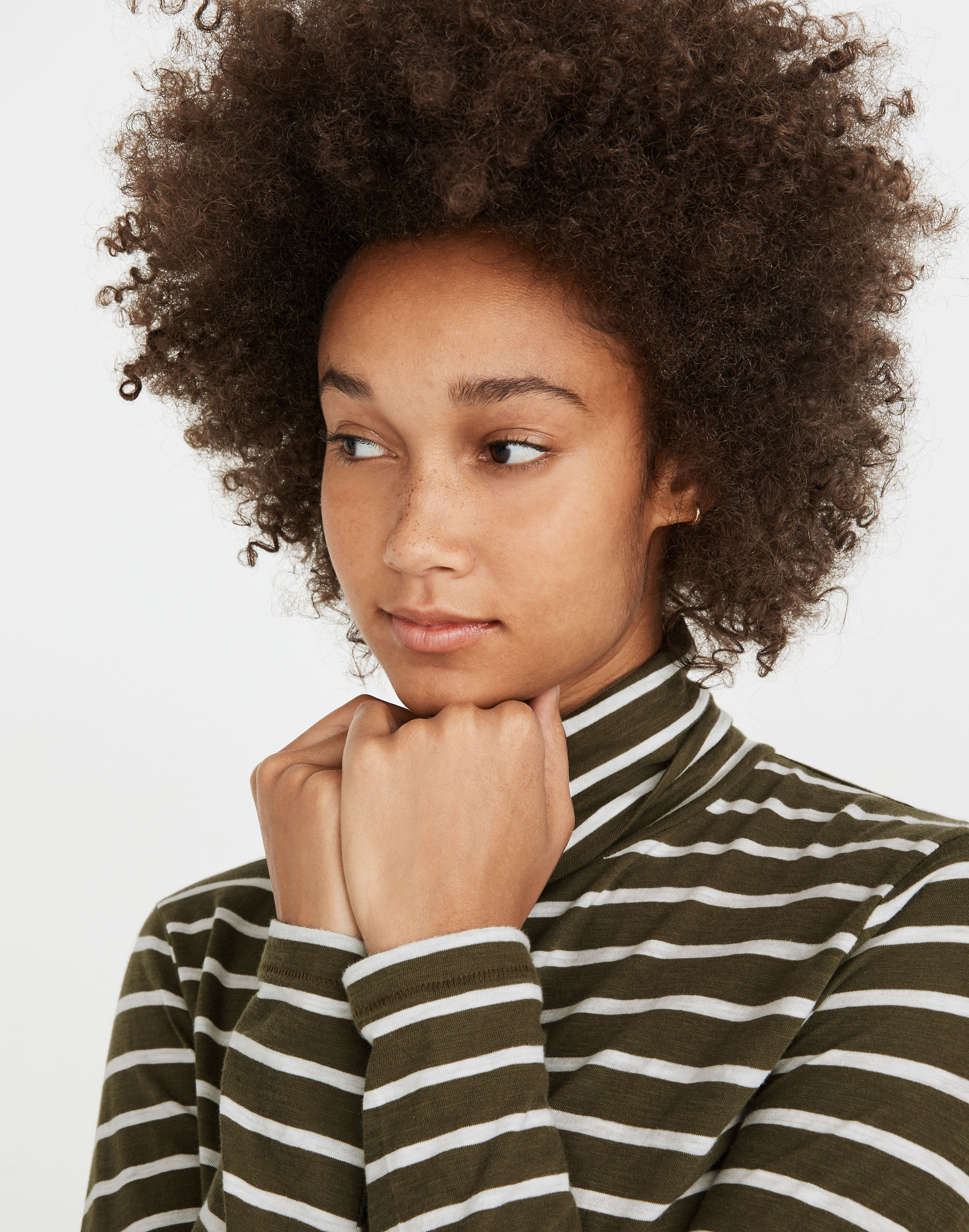 Whisper Cotton Turtleneck in Esme Stripe