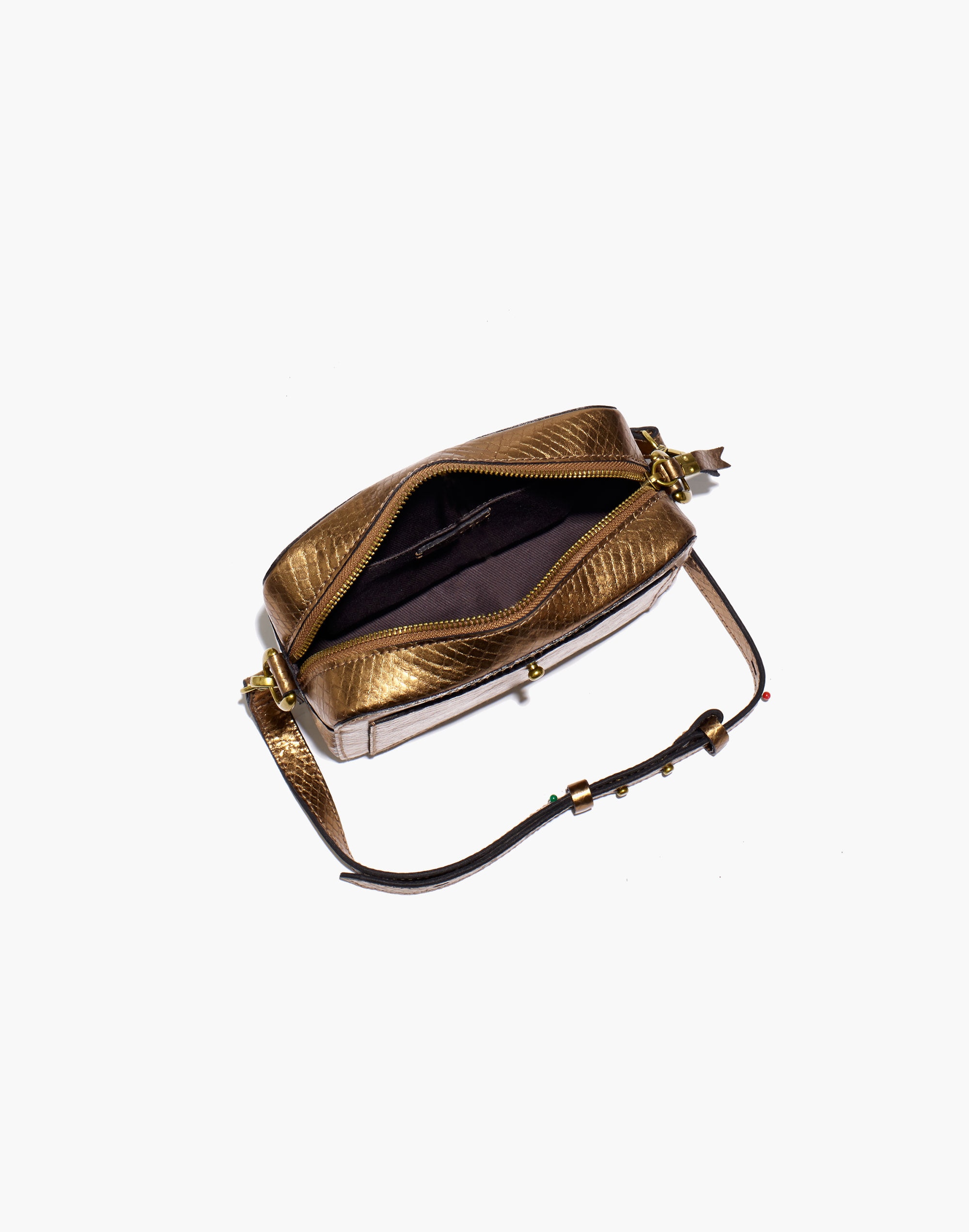 The Transport Camera Bag: Metallic Snake Embossed Leather Edition
