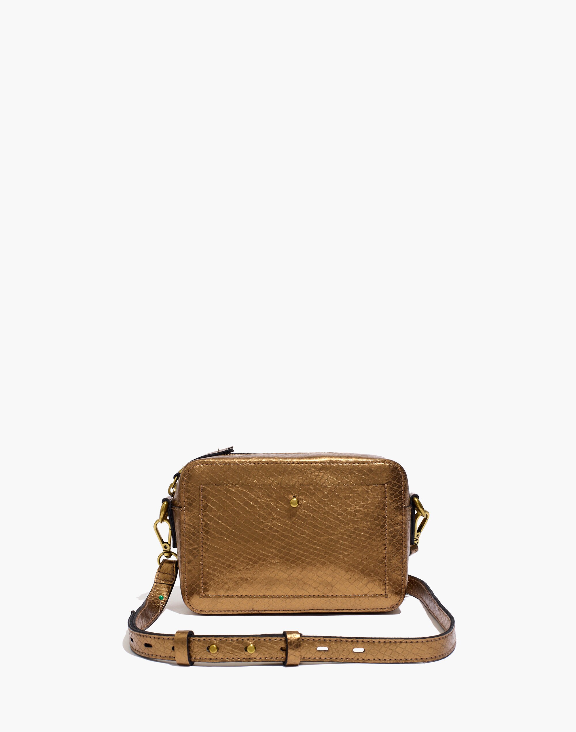 the transport camera bag: metallic snake embossed leather edition
