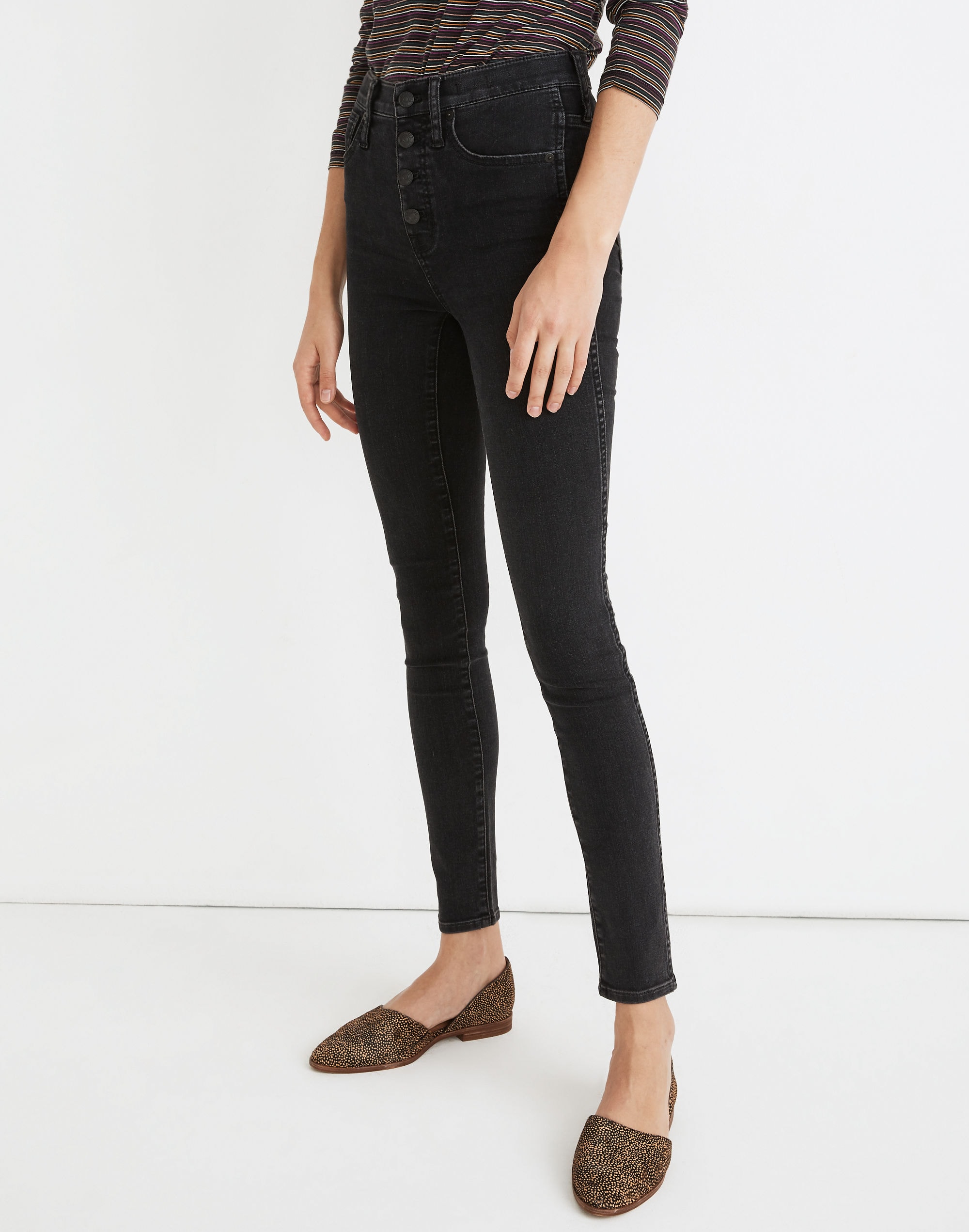 Petite 10" High-Rise Skinny Jeans in Robert Wash: Button-Front Edition