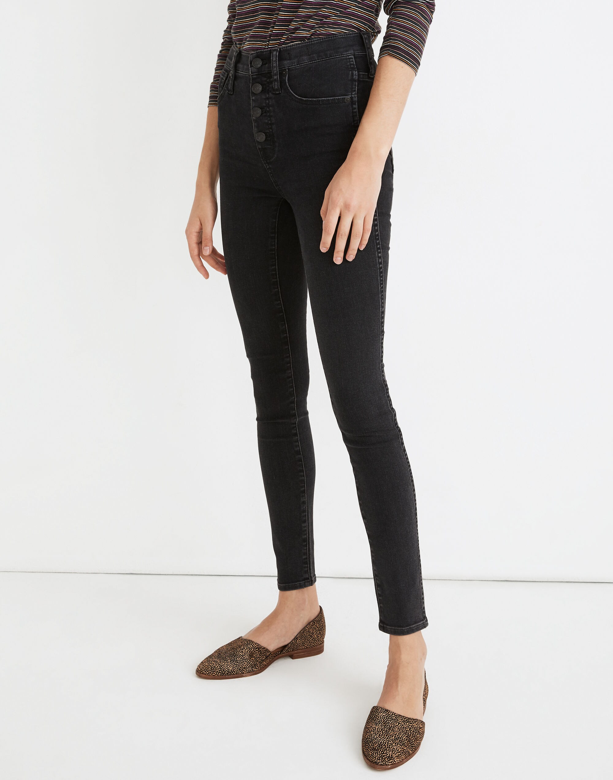 10" High-Rise Skinny Jeans in Robert Wash: Button-Front Edition
