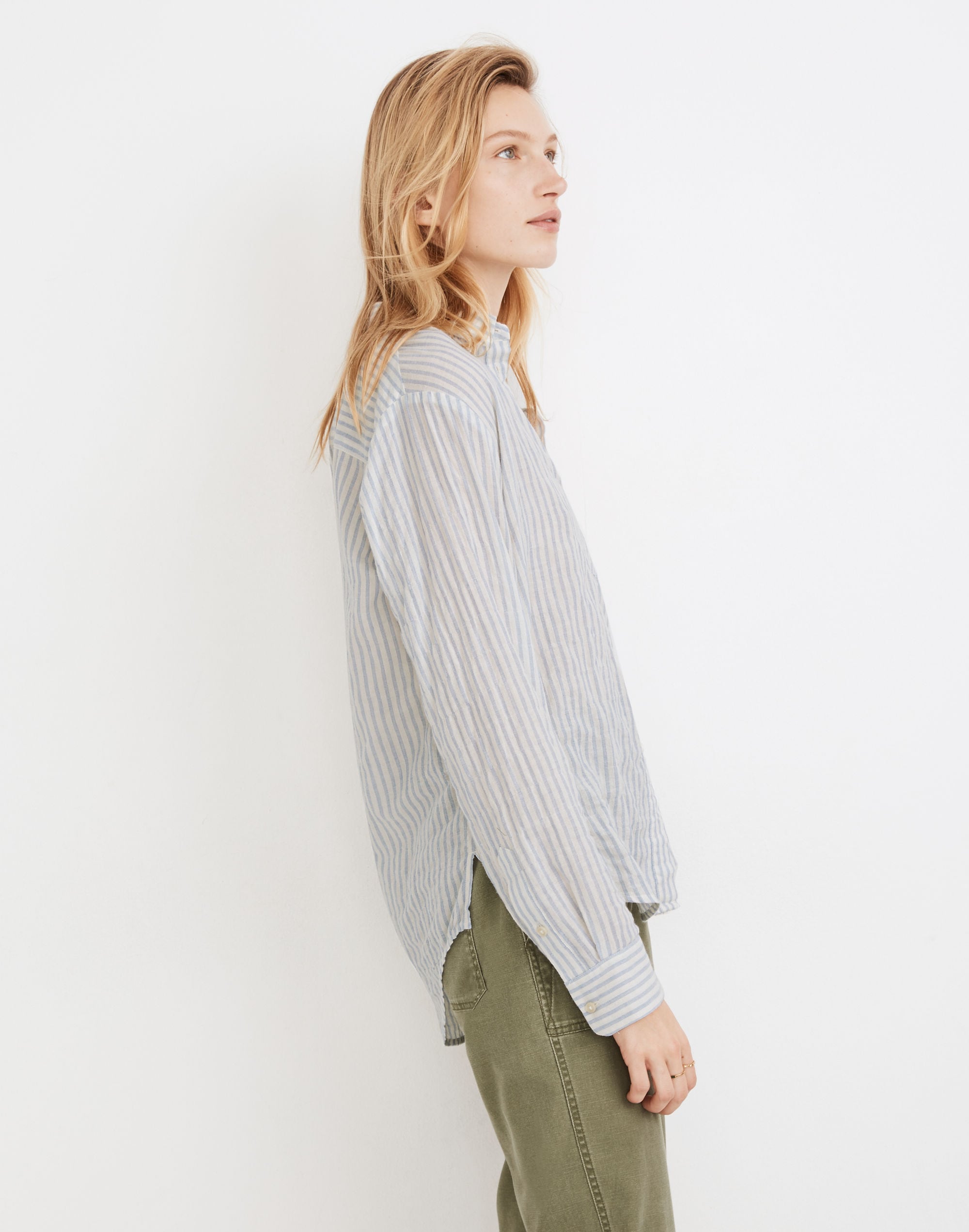 Oversized Ex-Boyfriend Shirt in Fanning Stripe
