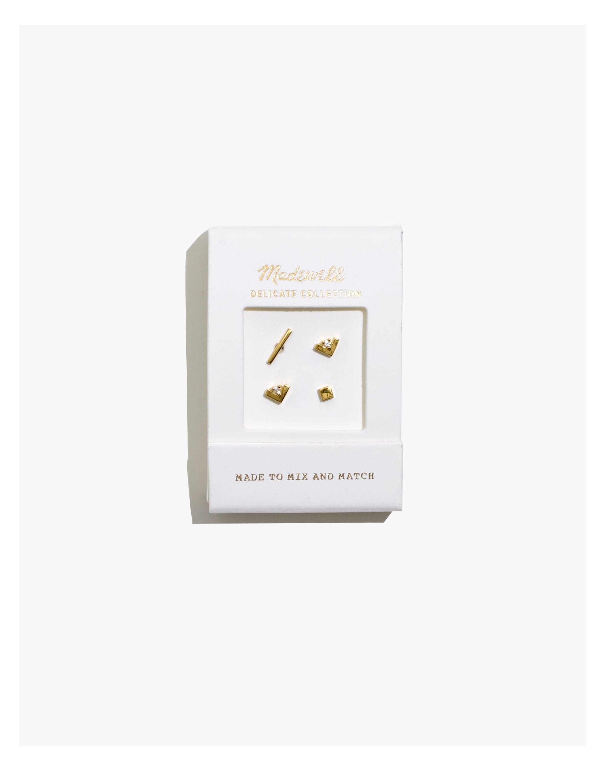 Delicate Collection Demi-Fine White Sapphire Stud Earring Set