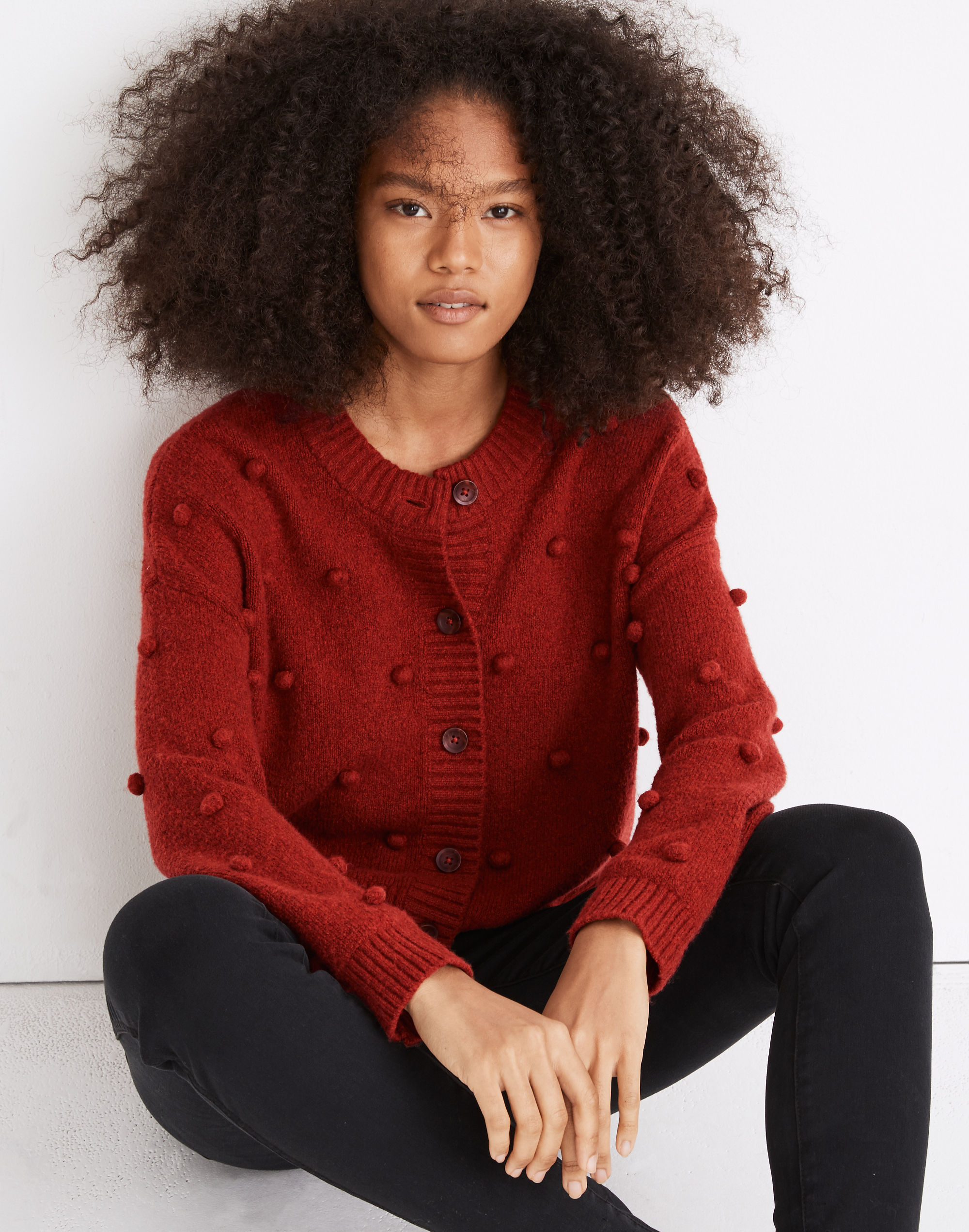 Bobble Colburne Cardigan Sweater in Coziest Textured Yarn