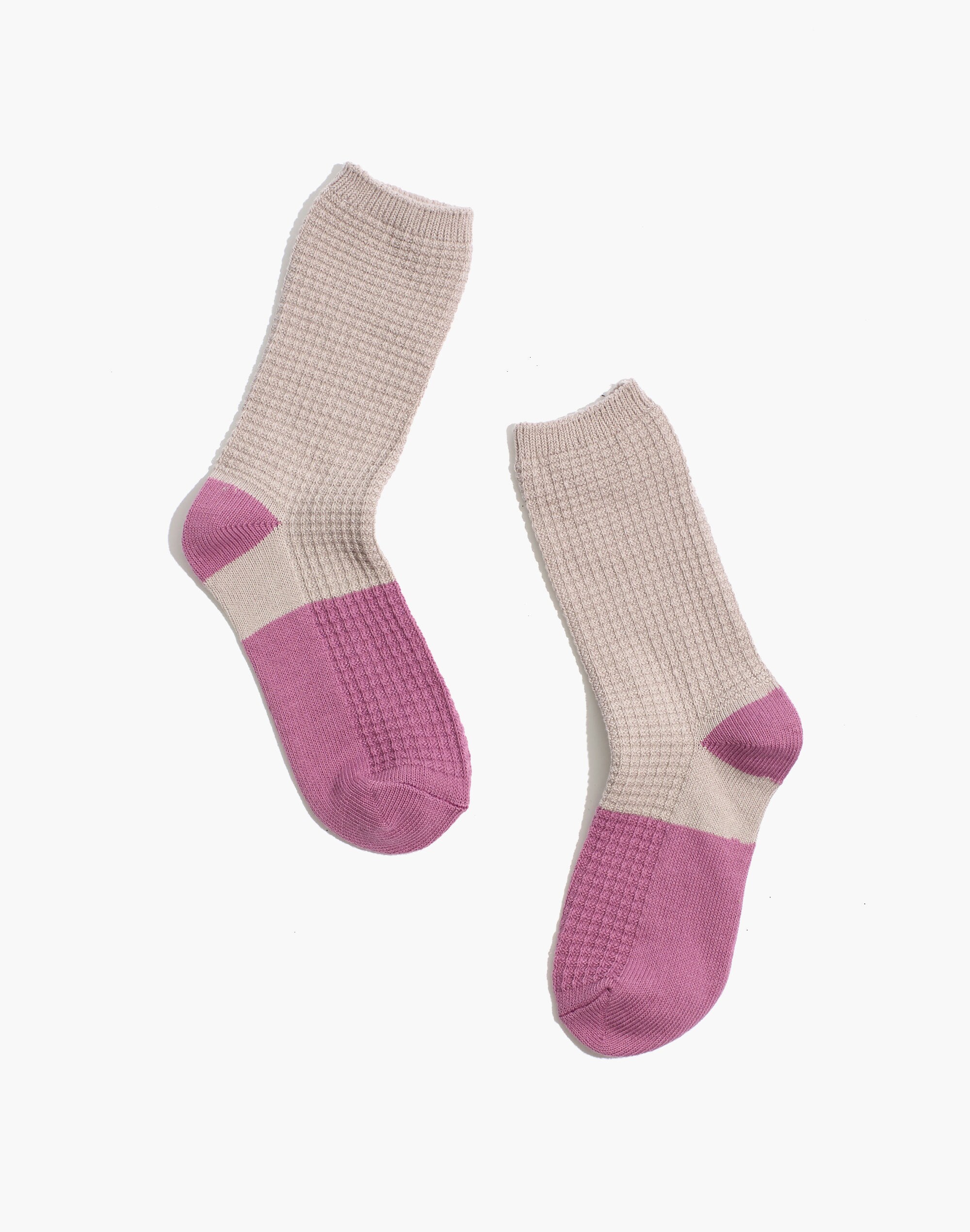 Colorblock Waffle Knit Trouser Socks