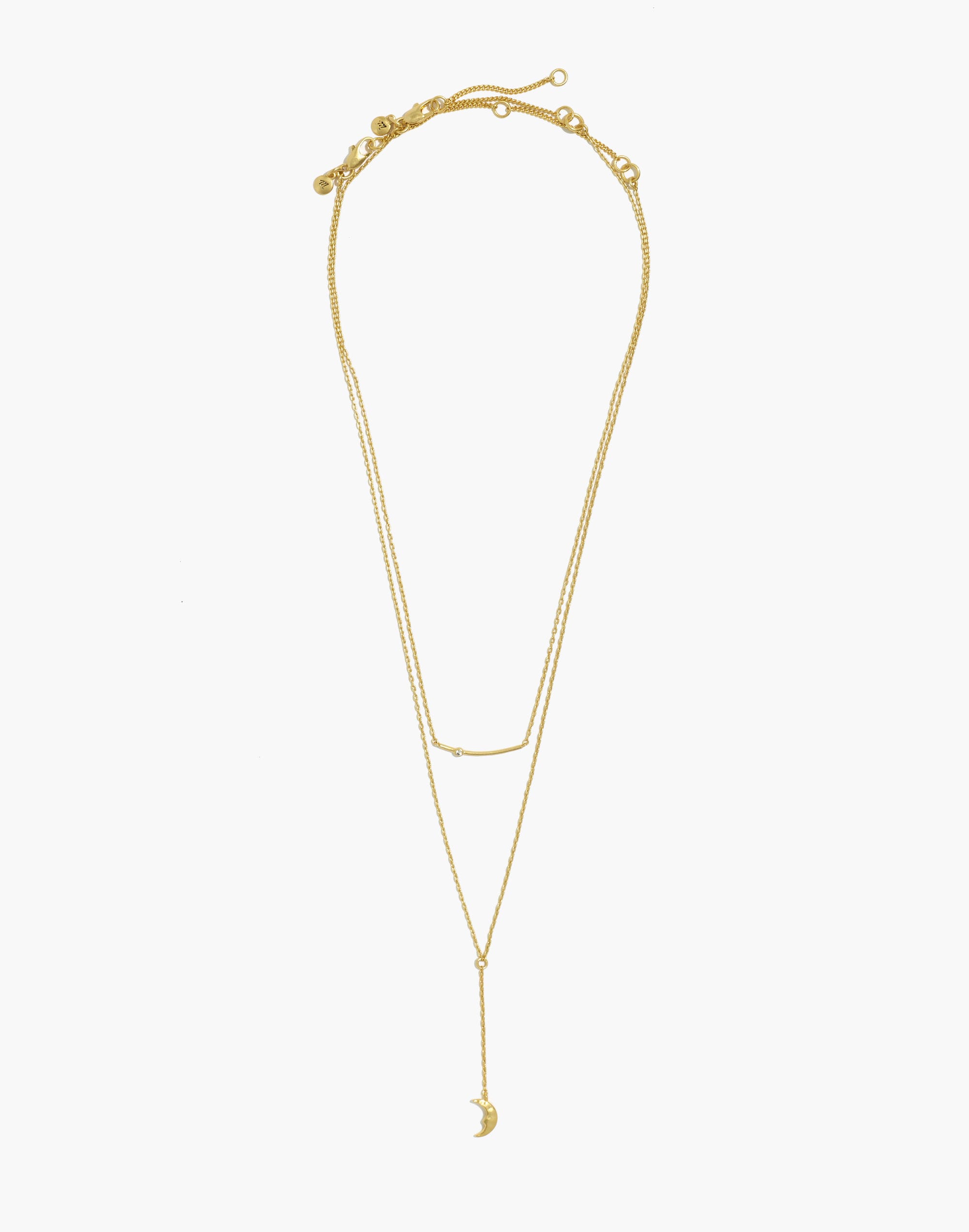 Hammered Moon Chain Necklace Set