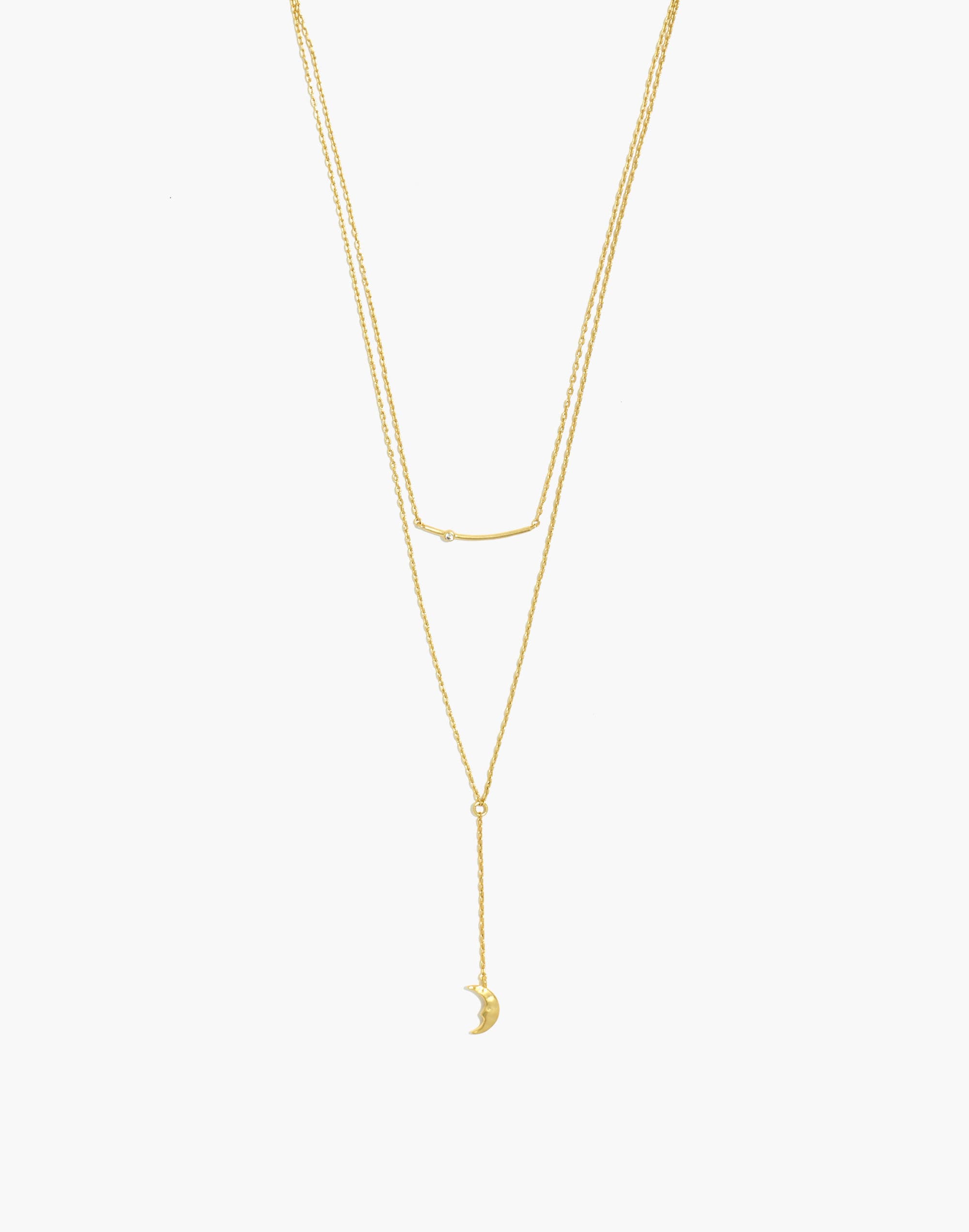 Hammered Moon Chain Necklace Set