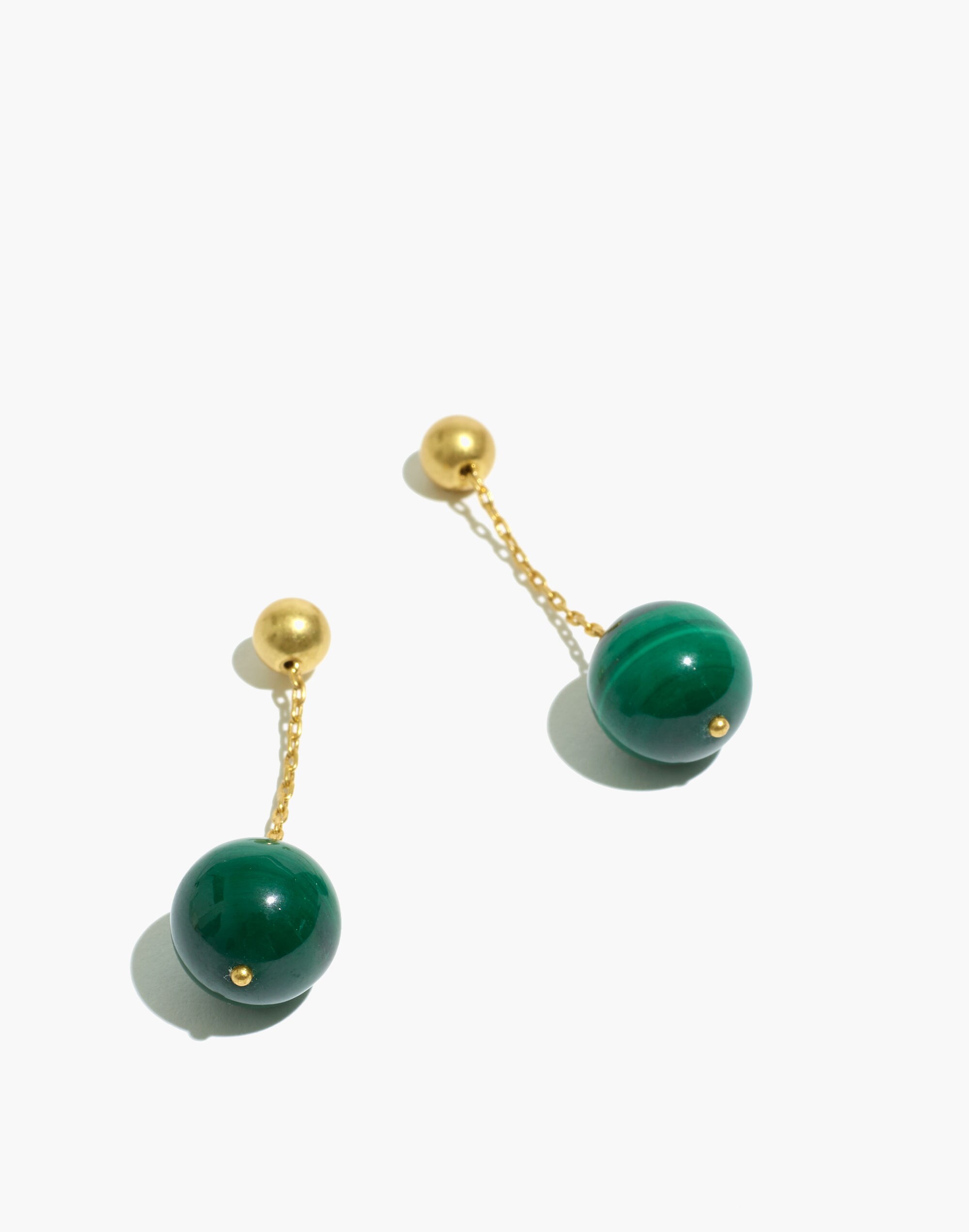 Stone Bead Drop Earrings